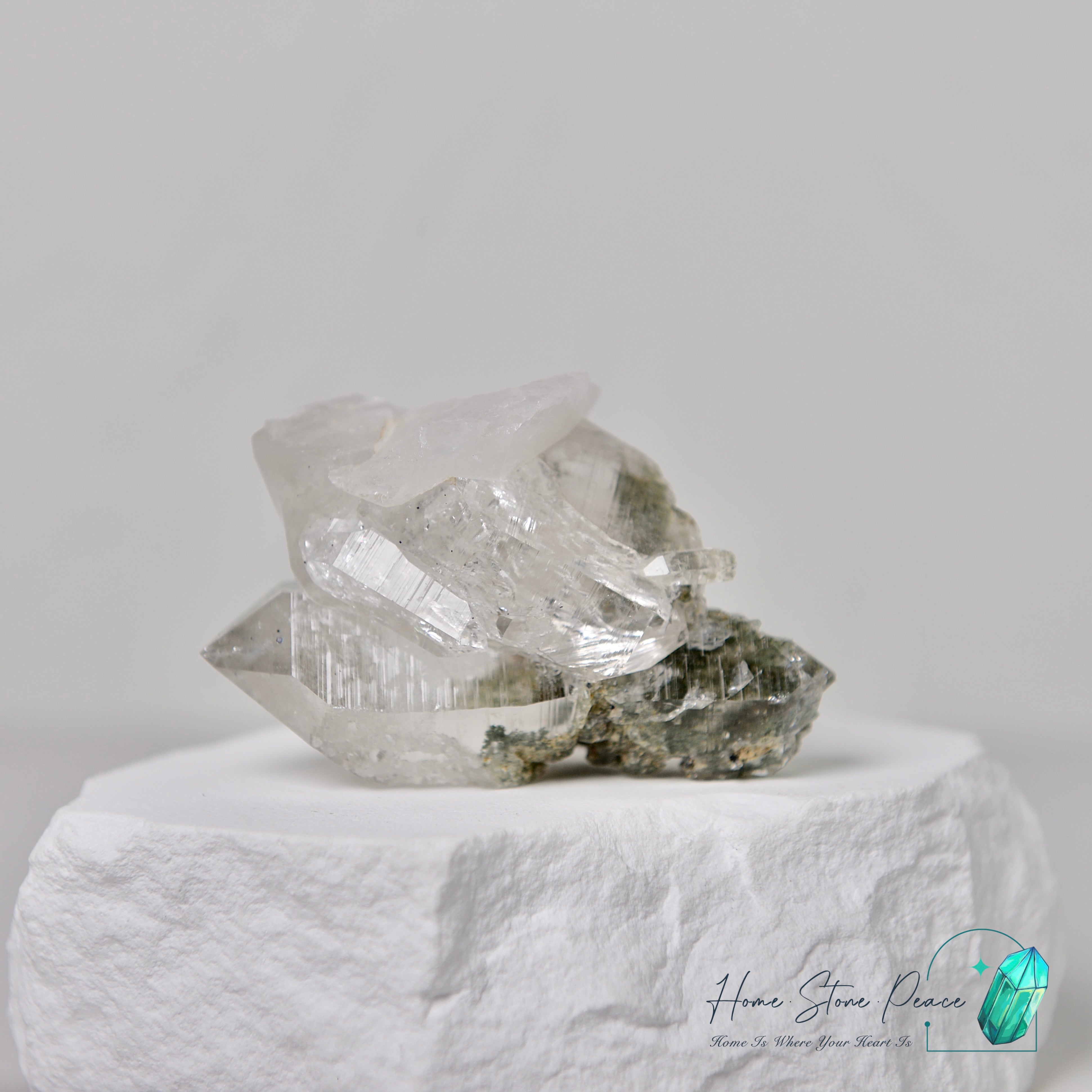 喜馬拉雅山綠幽靈共生水晶 Himalayan Quartz with Green Phantom (Chlorite)
