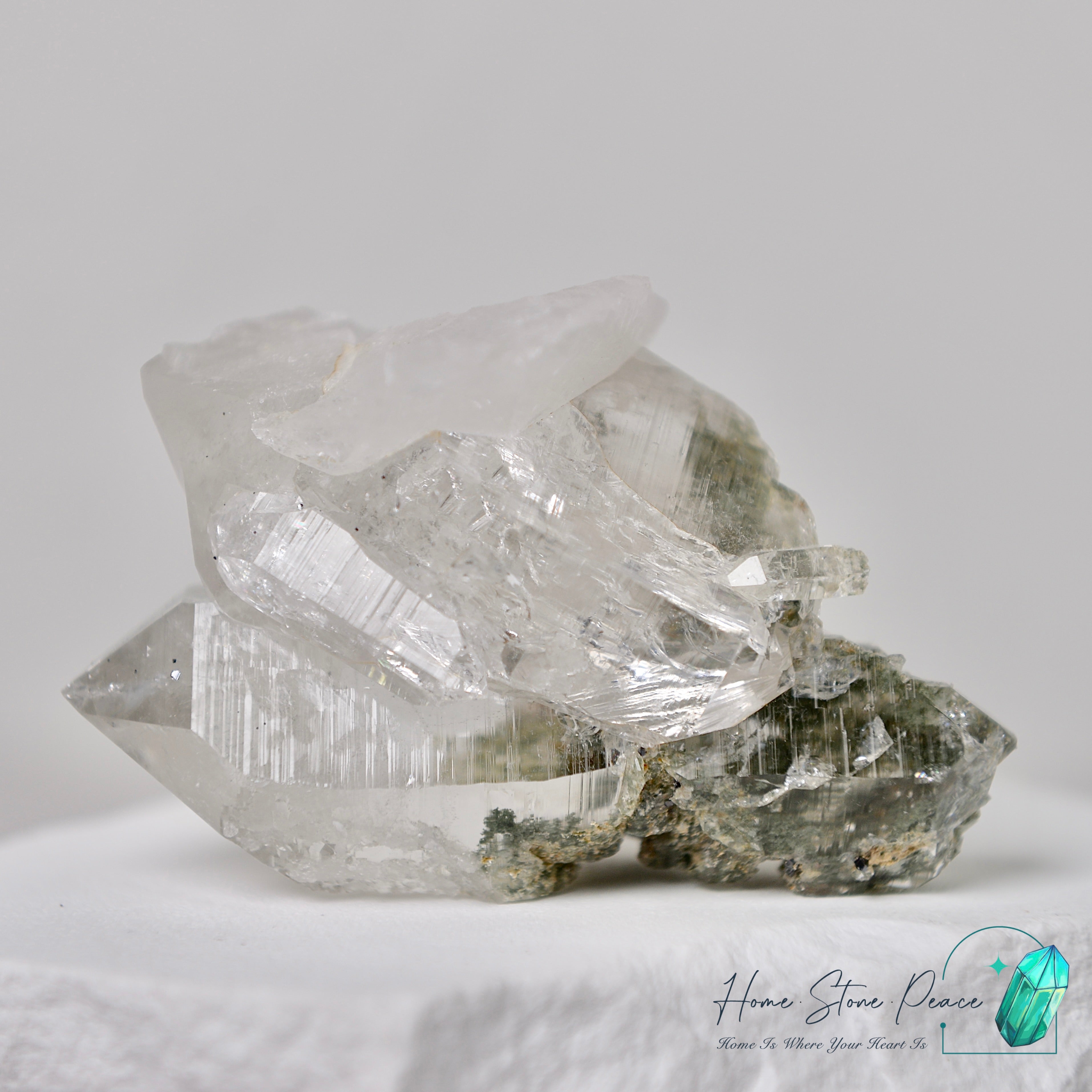 喜馬拉雅山綠幽靈共生水晶 Himalayan Quartz with Green Phantom (Chlorite)