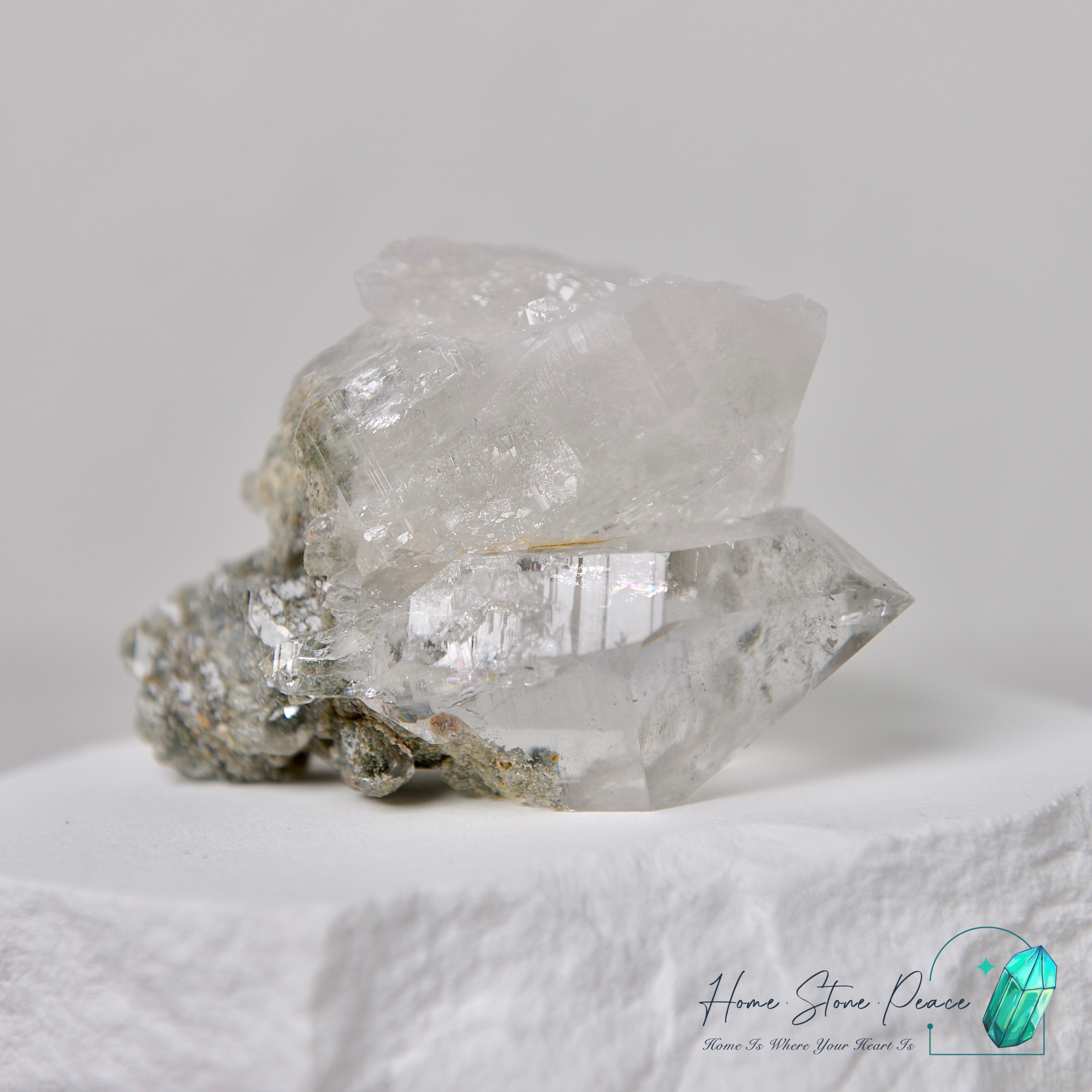 喜馬拉雅山綠幽靈共生水晶 Himalayan Quartz with Green Phantom (Chlorite)