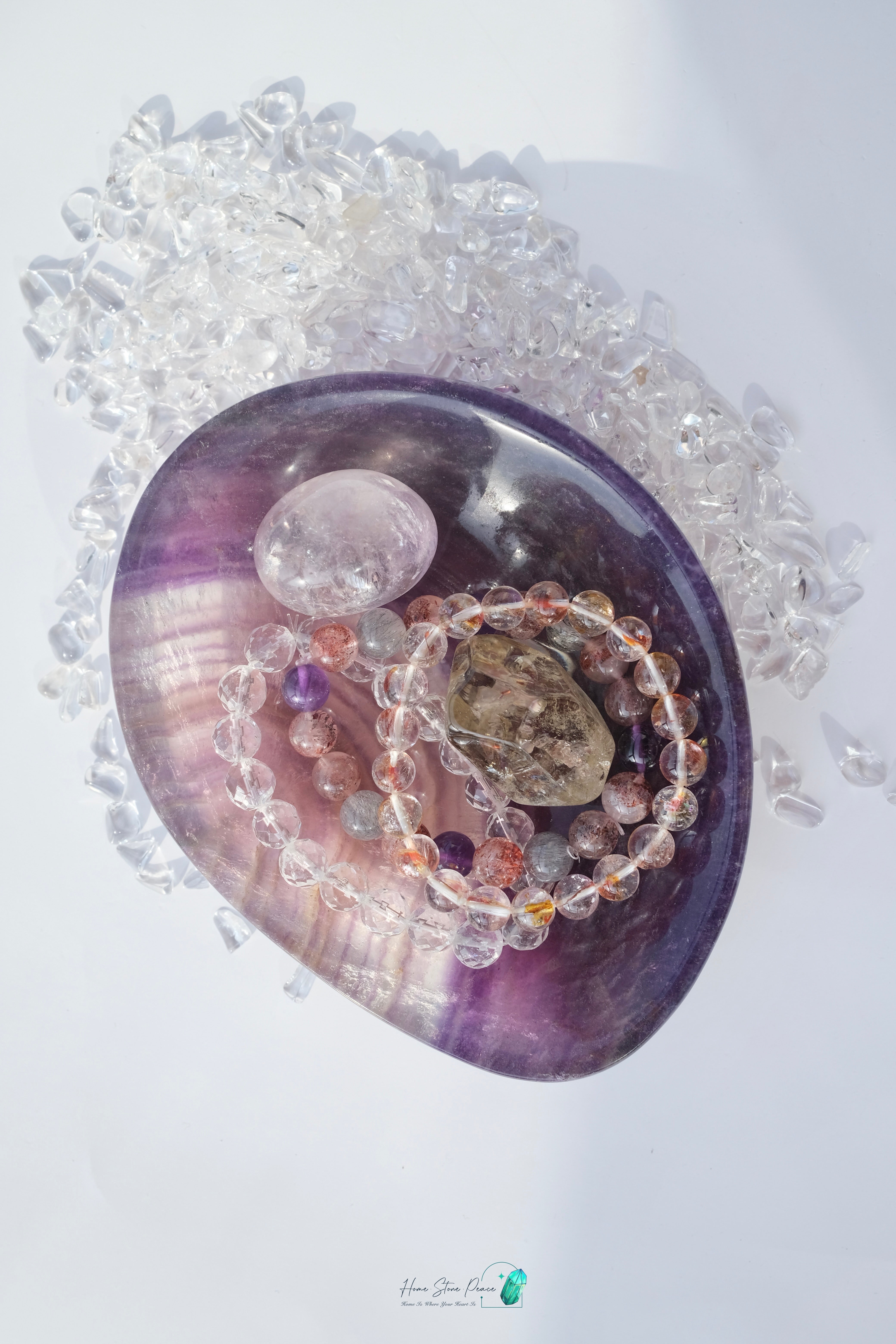 千層紫色螢石碟(加厚)Purple Fluorite Dish