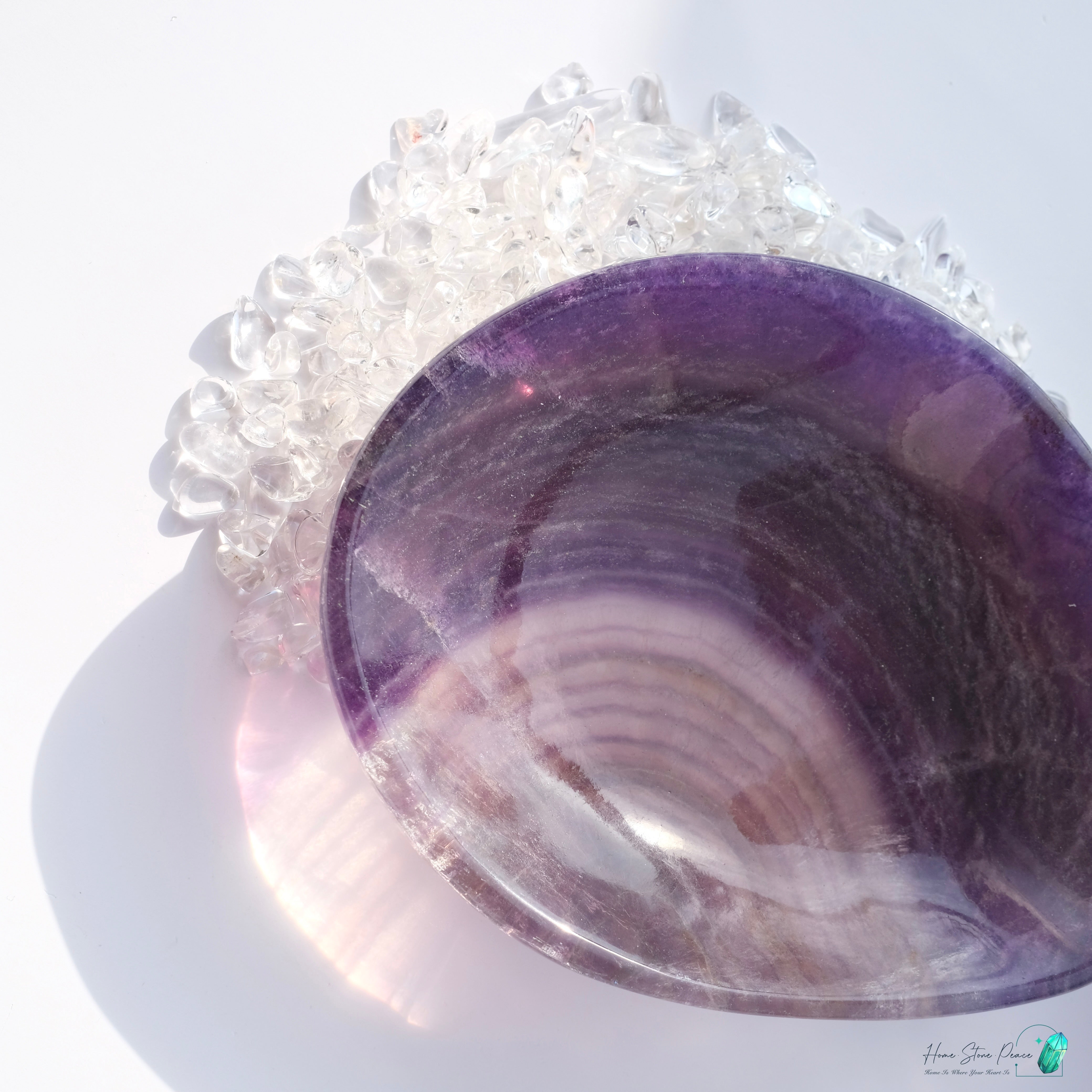 千層紫色螢石碟(加厚)Purple Fluorite Dish