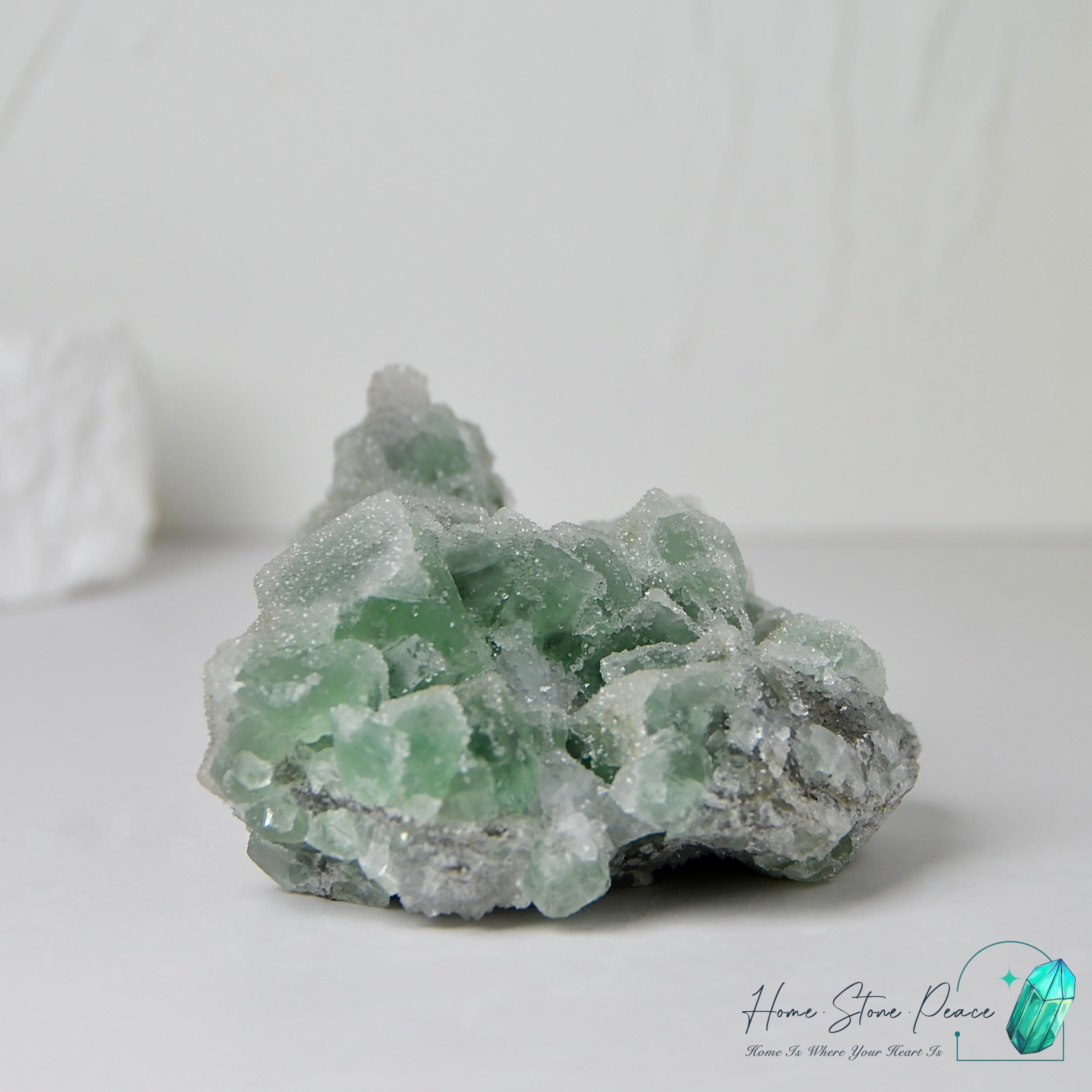 砂糖螢石原石 Green Sugar Coated Fluorite Cluster