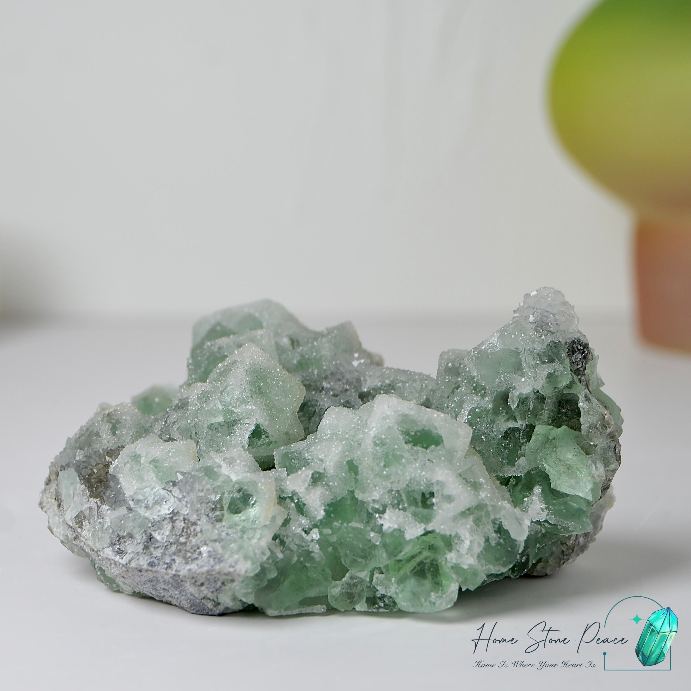 砂糖螢石原石 Green Sugar Coated Fluorite Cluster