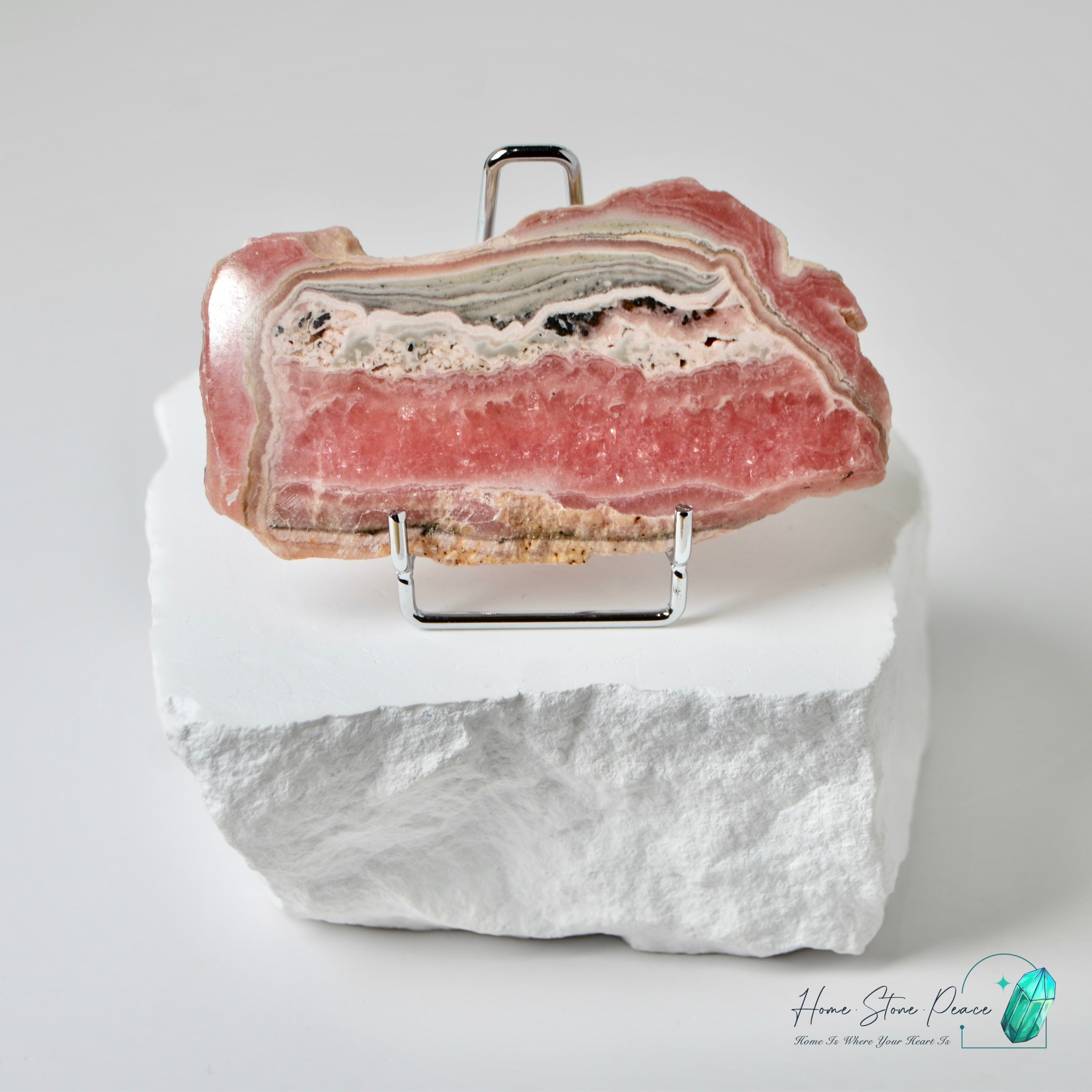 紅紋石片 (菱錳礦) Rhodochrosite Slab