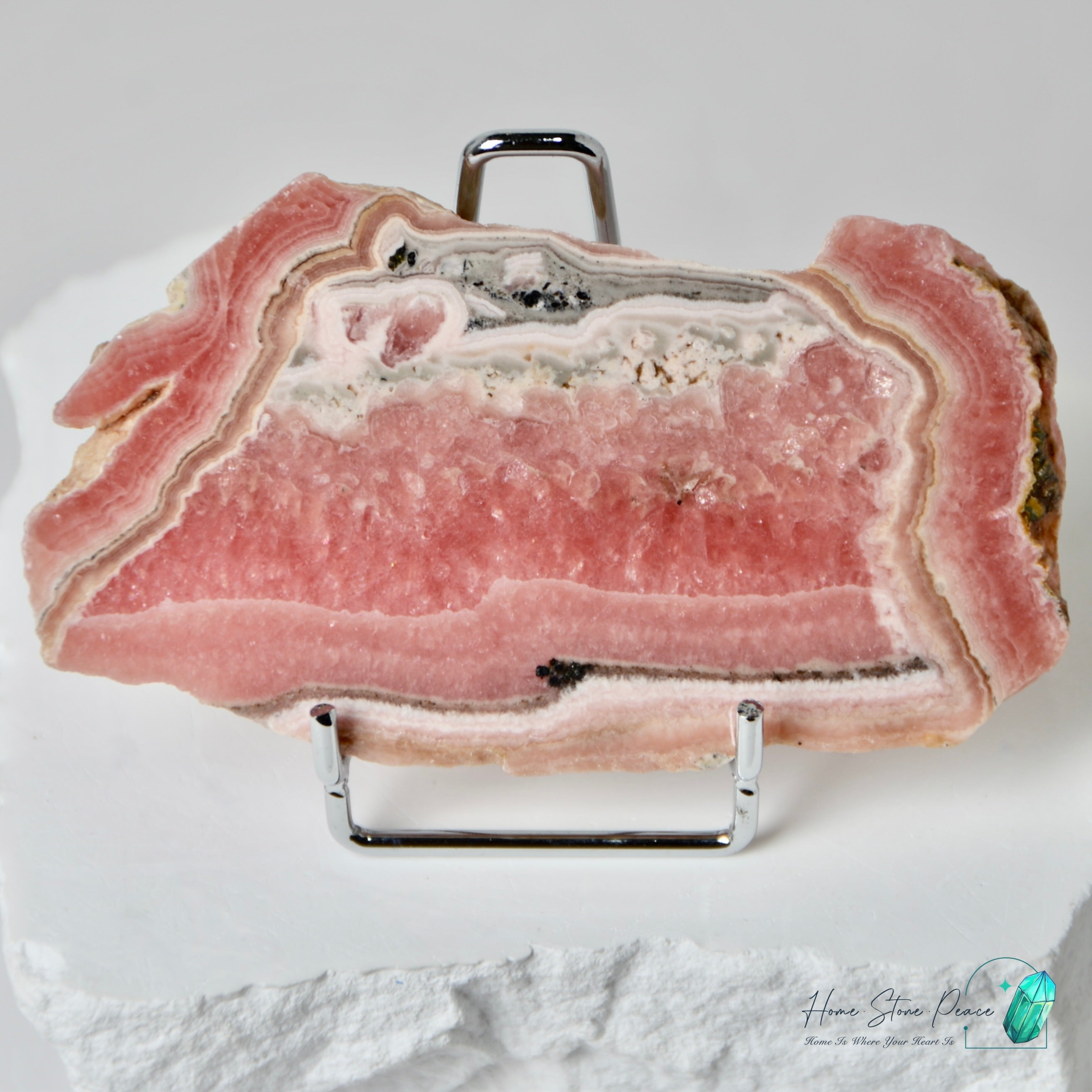 紅紋石片 (菱錳礦) Rhodochrosite Slab