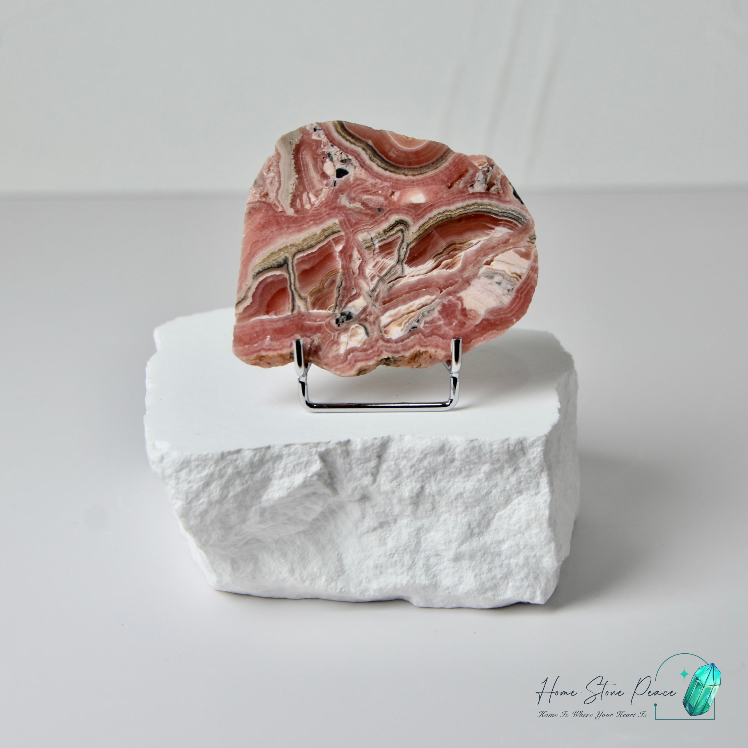 紅紋石片 (菱錳礦) Rhodochrosite Slab