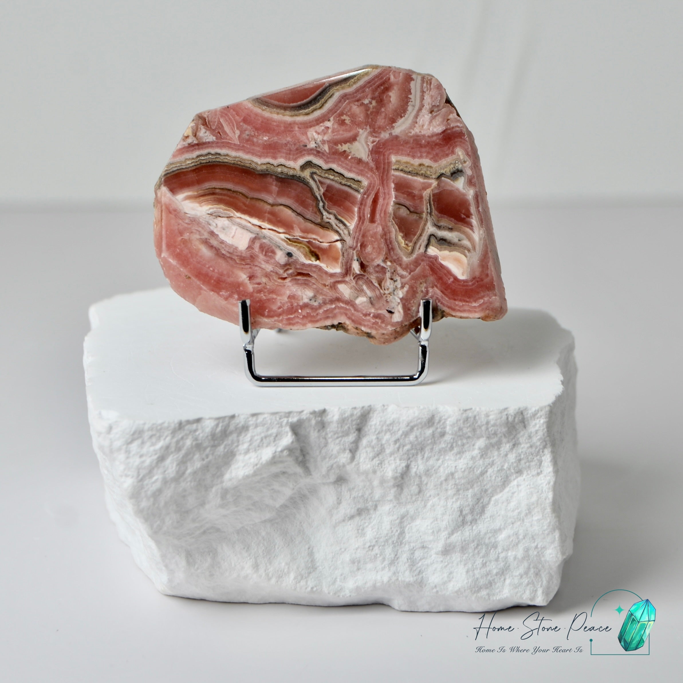 紅紋石片 (菱錳礦) Rhodochrosite Slab