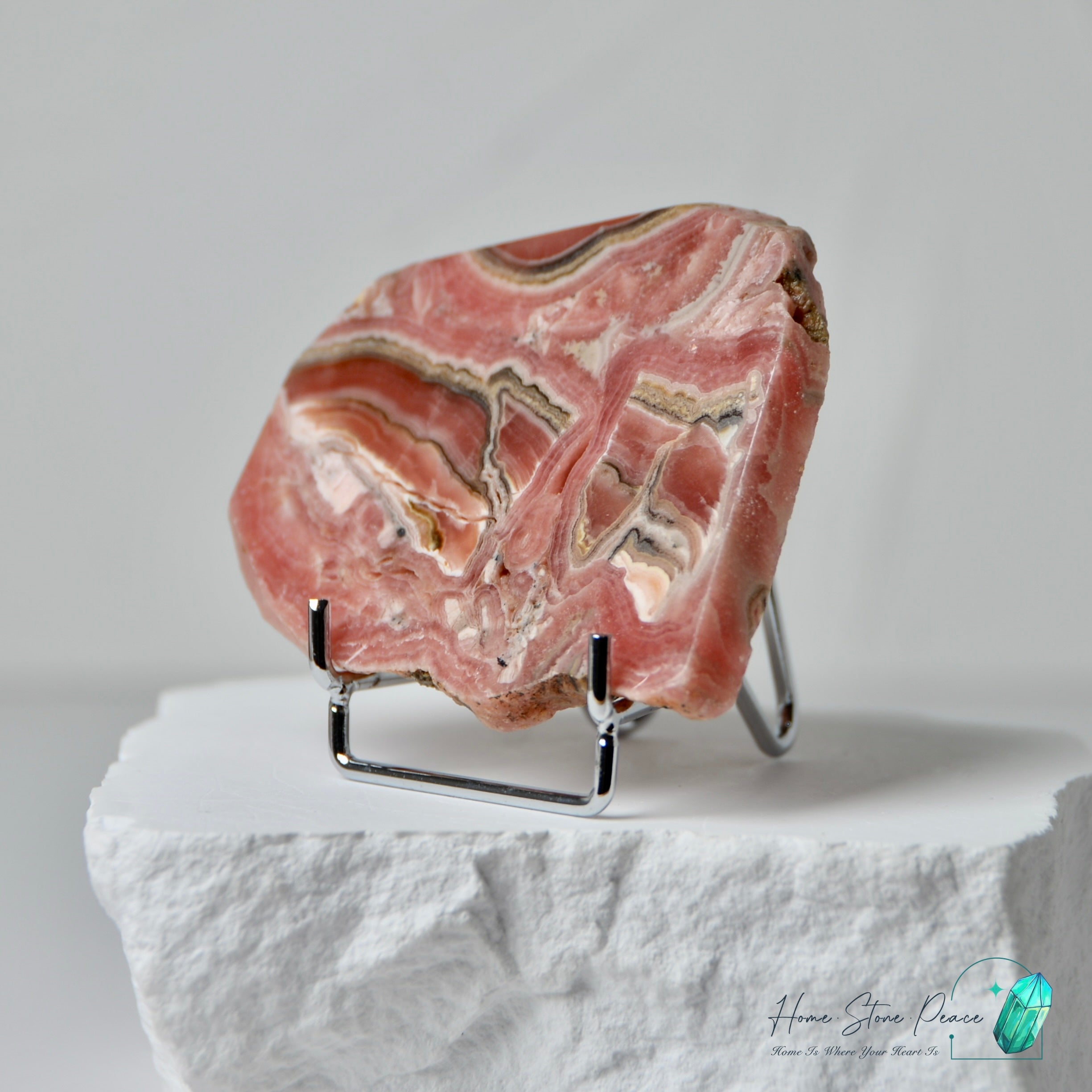 紅紋石片 (菱錳礦) Rhodochrosite Slab