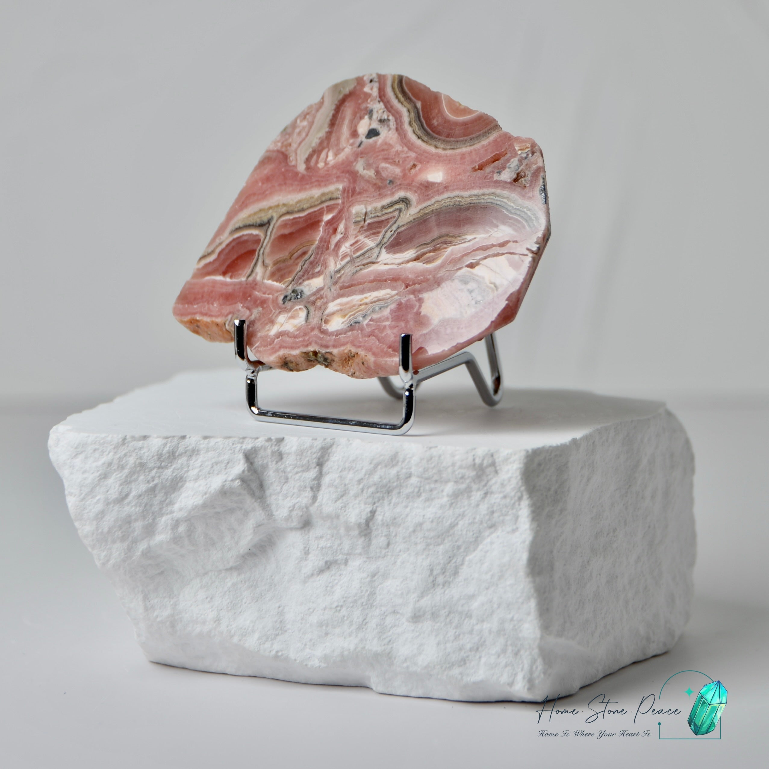 紅紋石片 (菱錳礦) Rhodochrosite Slab
