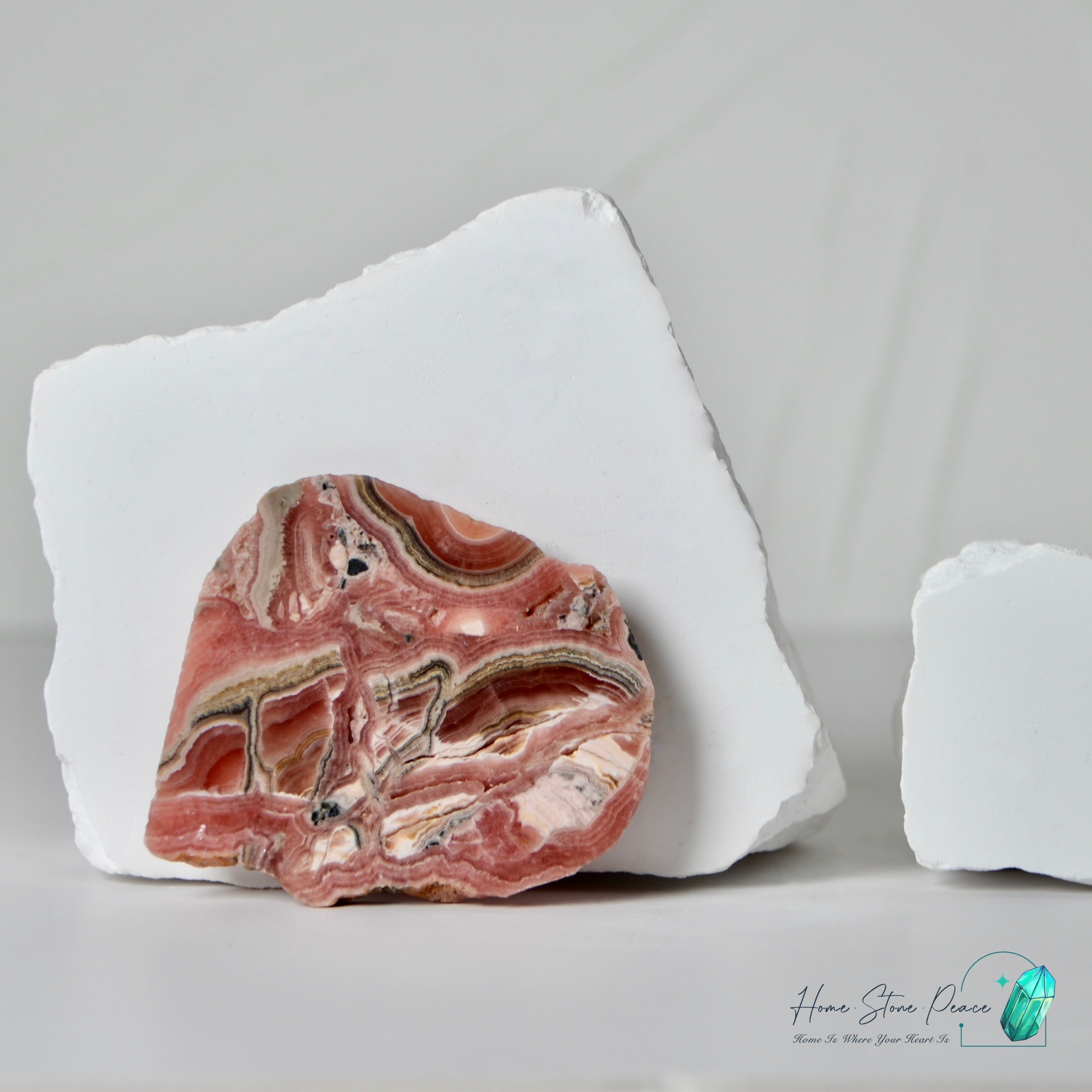 紅紋石片 (菱錳礦) Rhodochrosite Slab