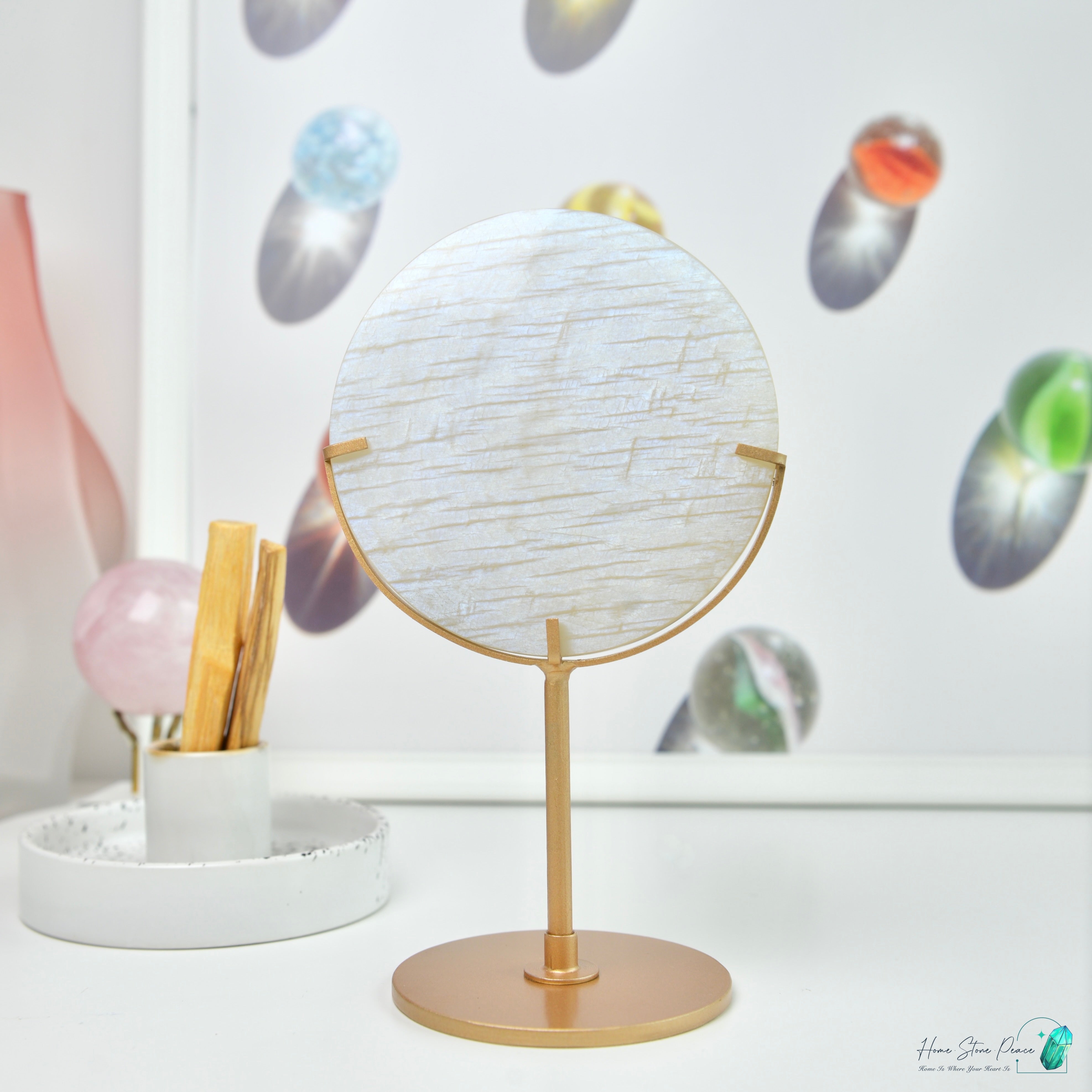 滿月月亮石連座 フルムーンムーンストーン スタンド付