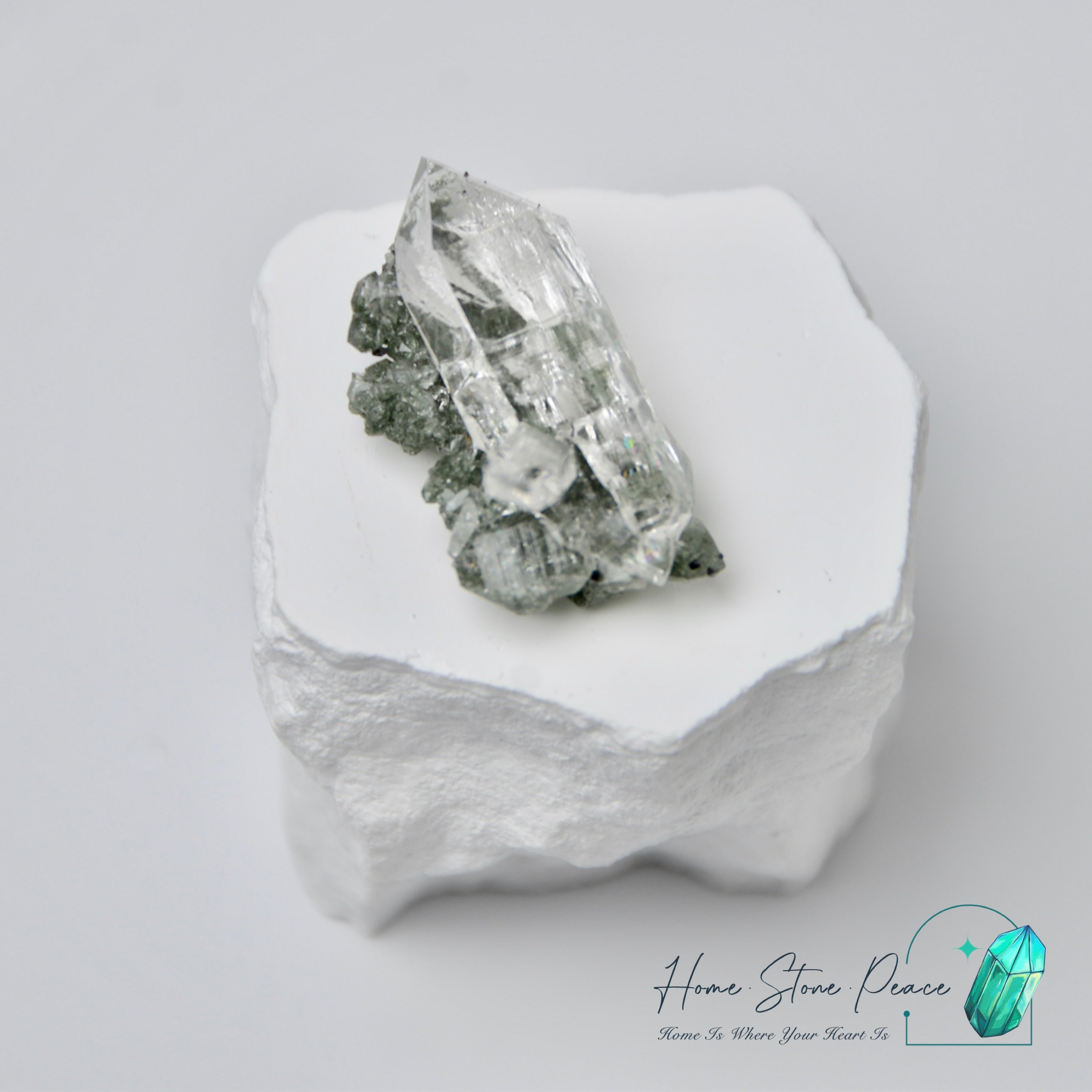 喜馬拉雅山綠幽靈共生水晶 Himalayan Quartz with Green Phantom (Chlorite)