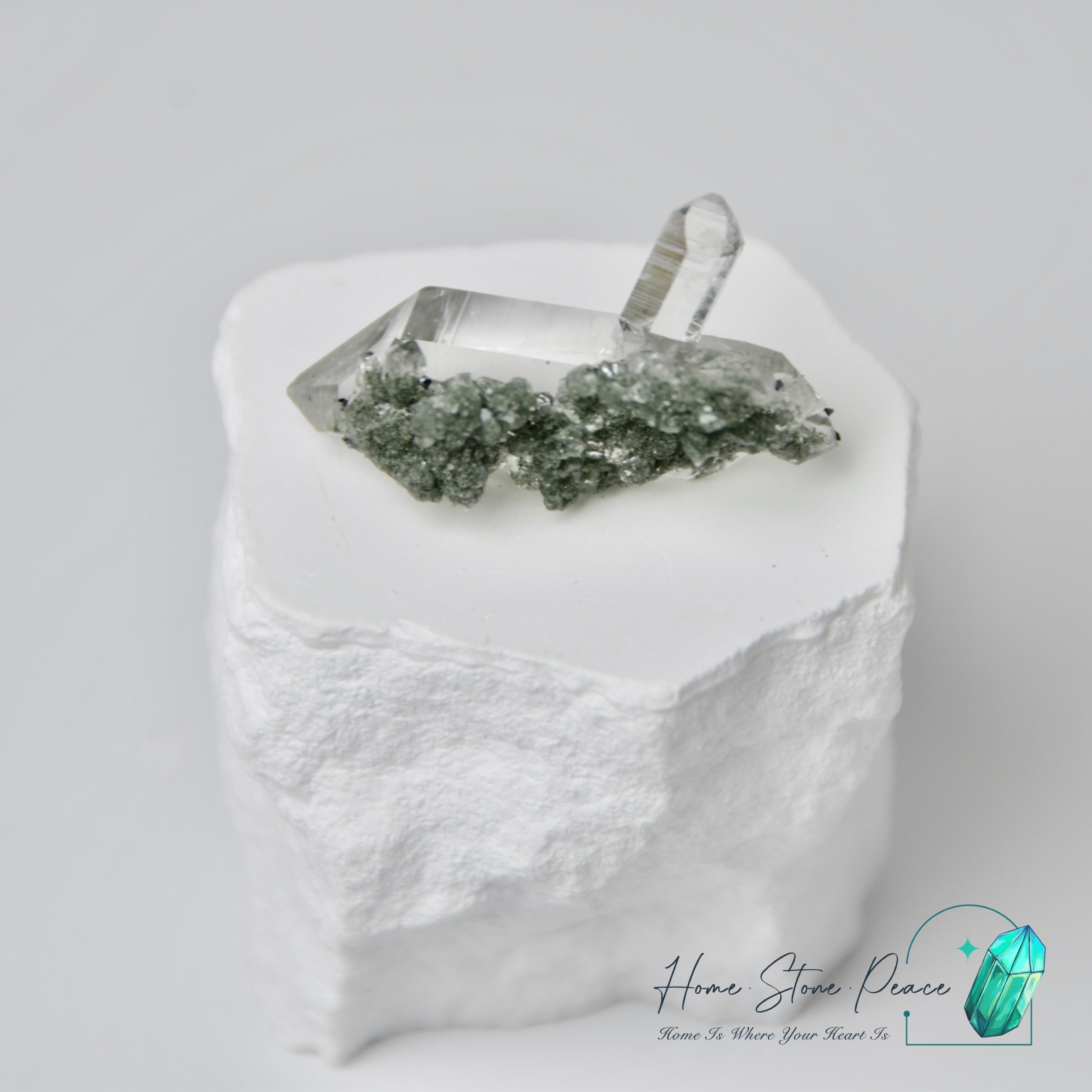喜馬拉雅山綠幽靈共生水晶 Himalayan Quartz with Green Phantom (Chlorite)