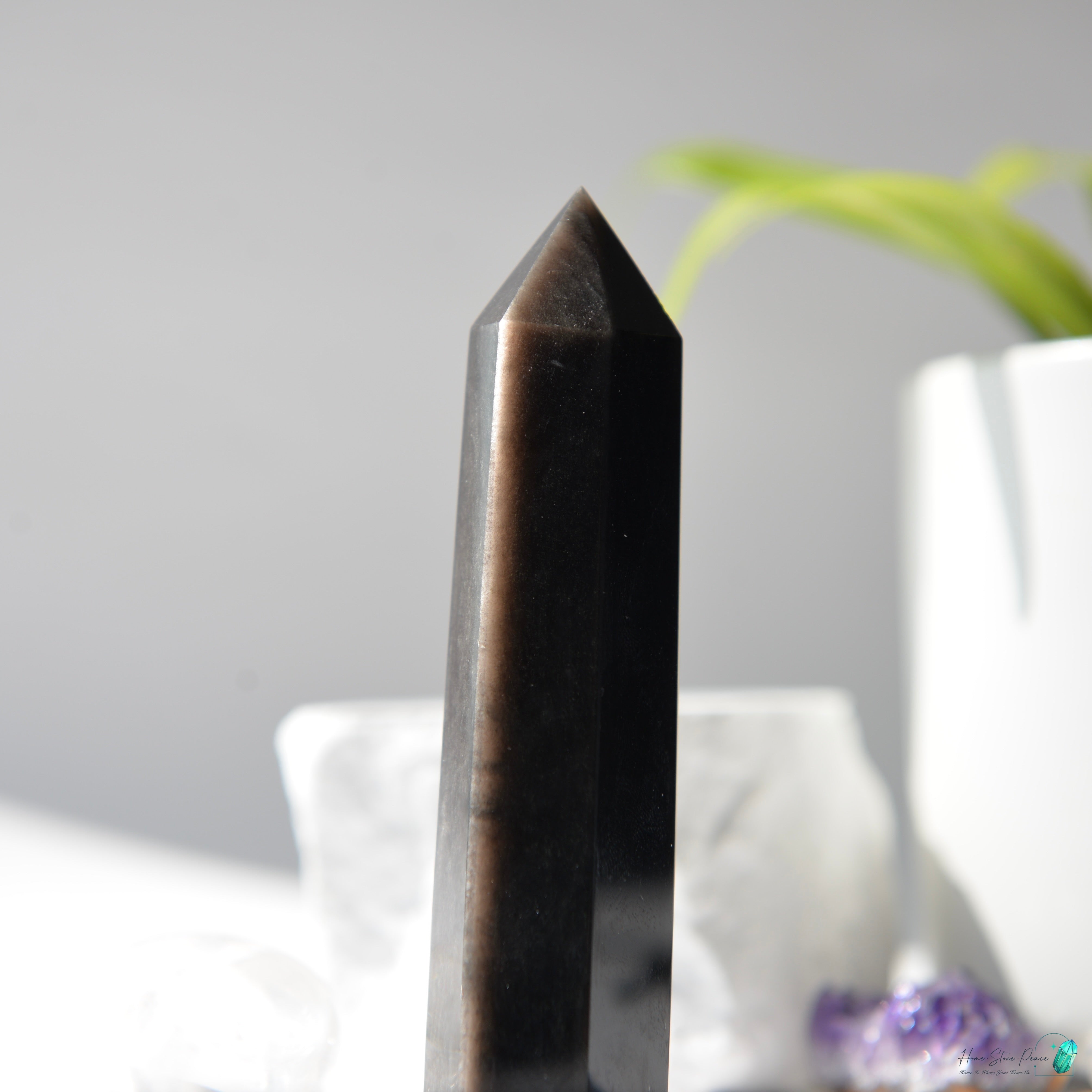 銀曜石小柱 Silver Sheen Obsidian Tower