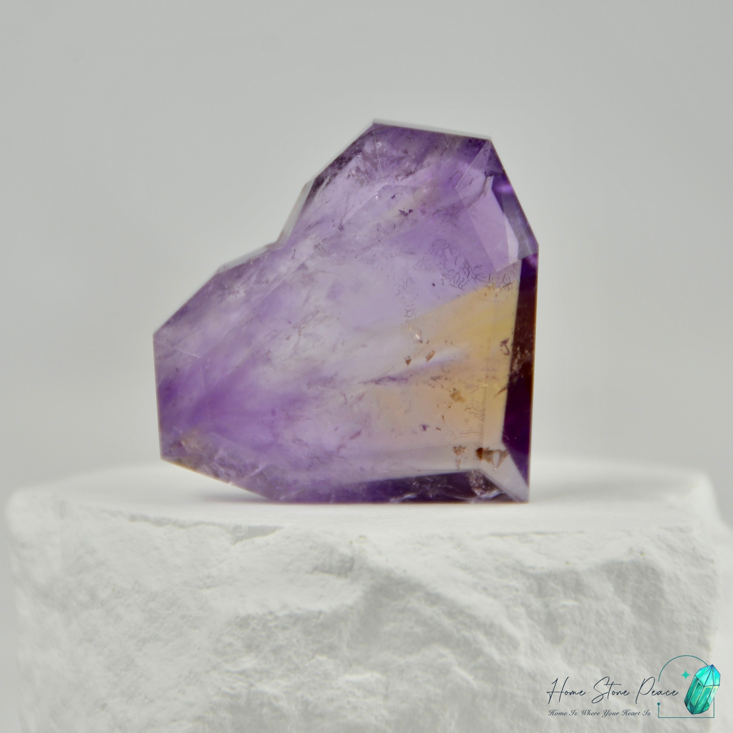 玻利維亞立體紫黃晶心 Bolivian Ametrine Faceted Heart