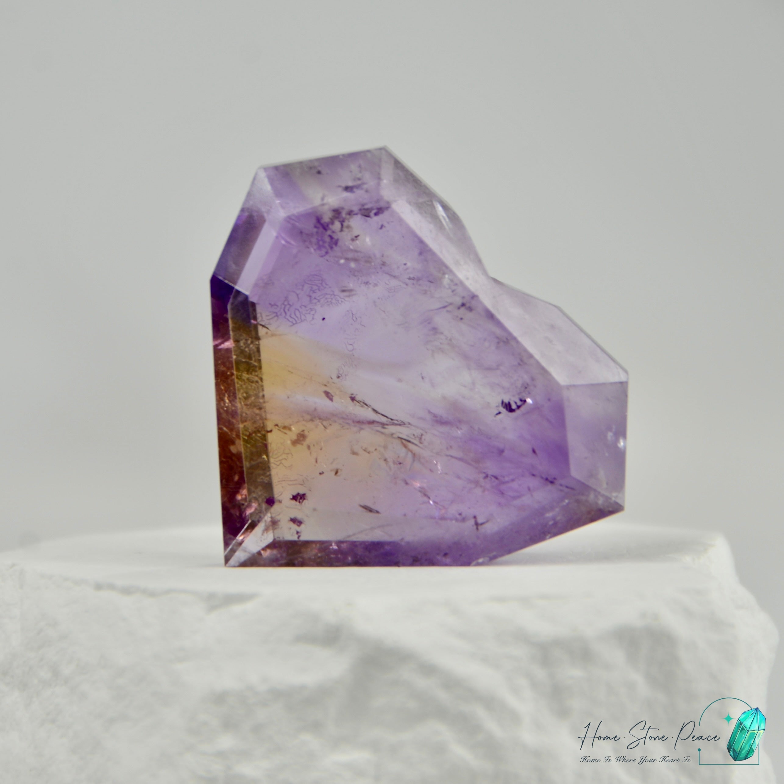 玻利維亞立體紫黃晶心 Bolivian Ametrine Faceted Heart