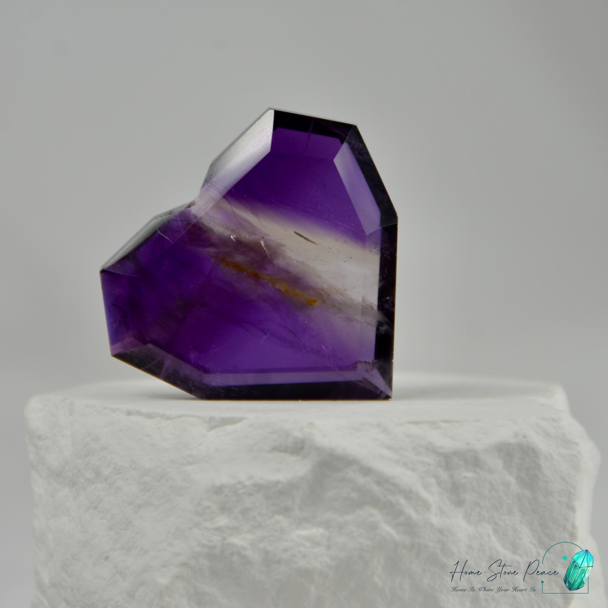 玻利維亞立體紫黃晶心 Bolivian Ametrine Faceted Heart