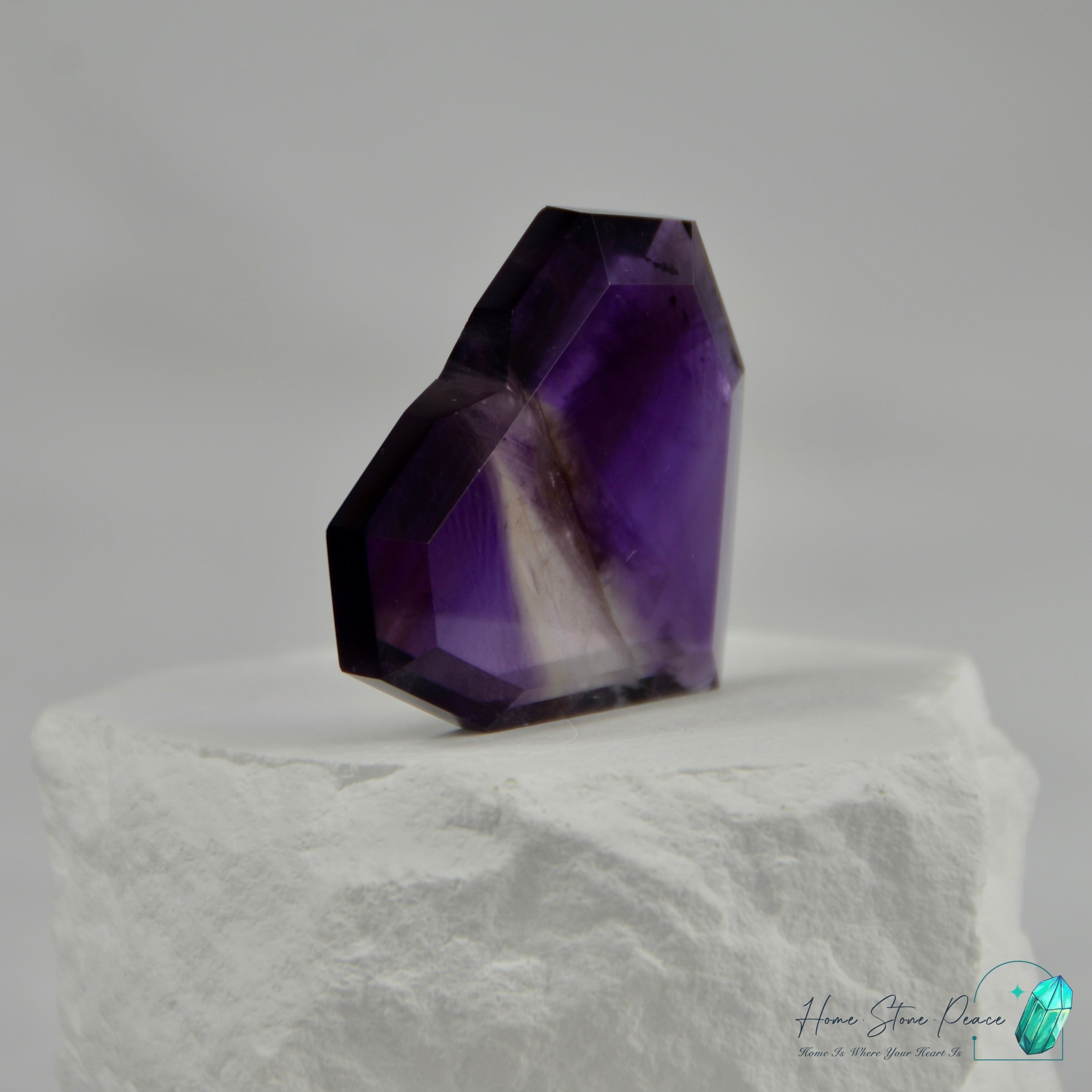 玻利維亞立體紫黃晶心 Bolivian Ametrine Faceted Heart