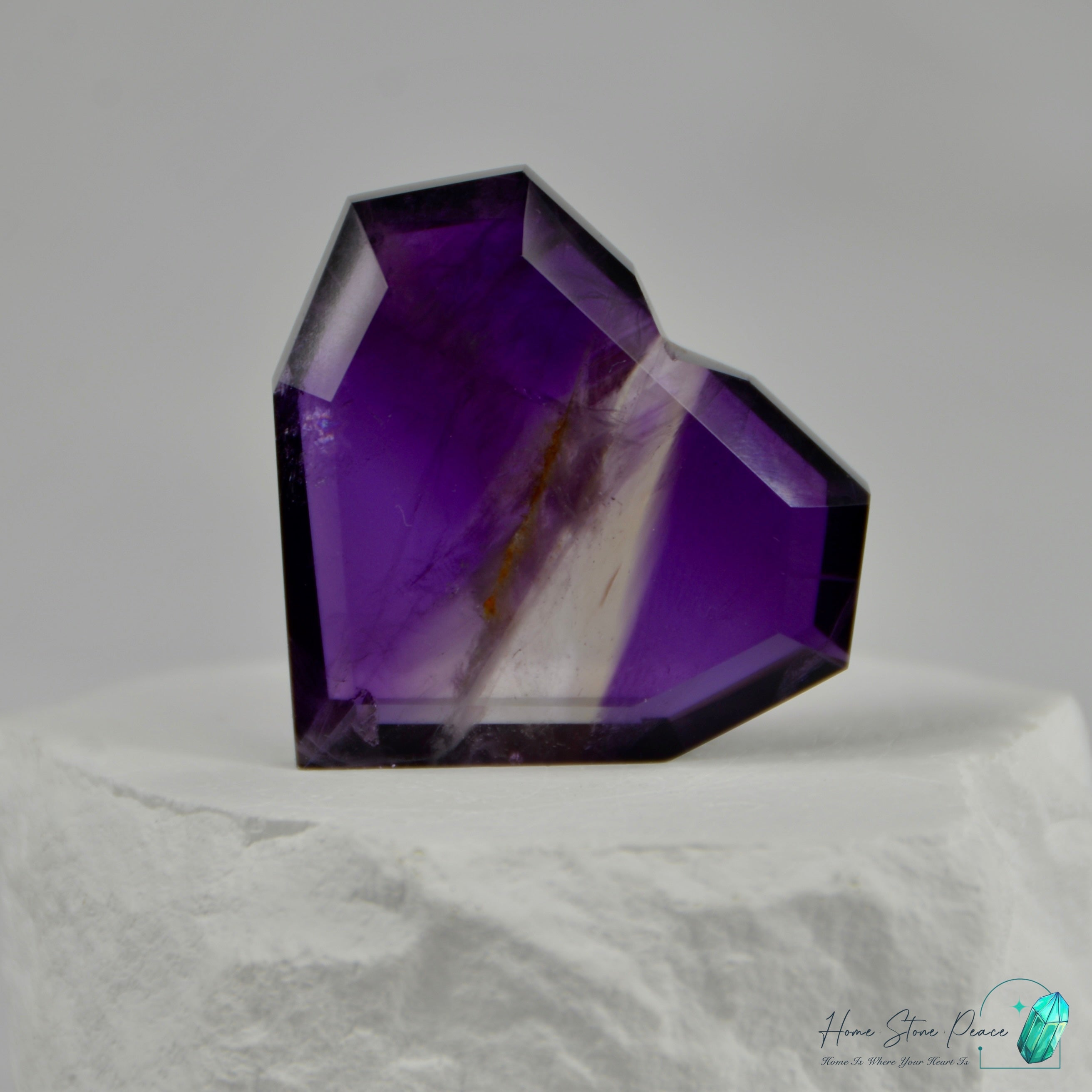 玻利維亞立體紫黃晶心 Bolivian Ametrine Faceted Heart
