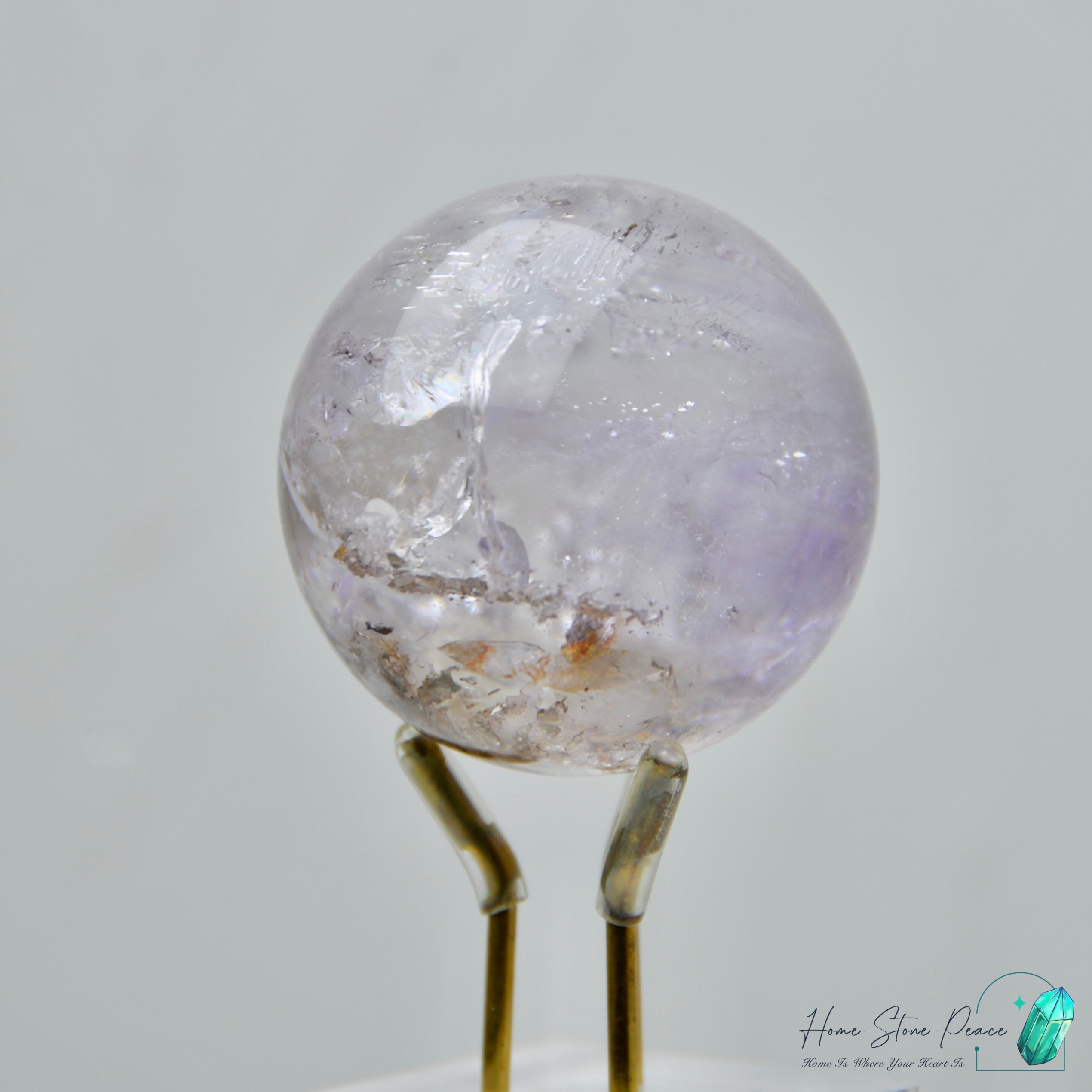 紫骸骨黃泥水晶球 Skeletal Amethyst Sphere with Yellow Mud Inclusion