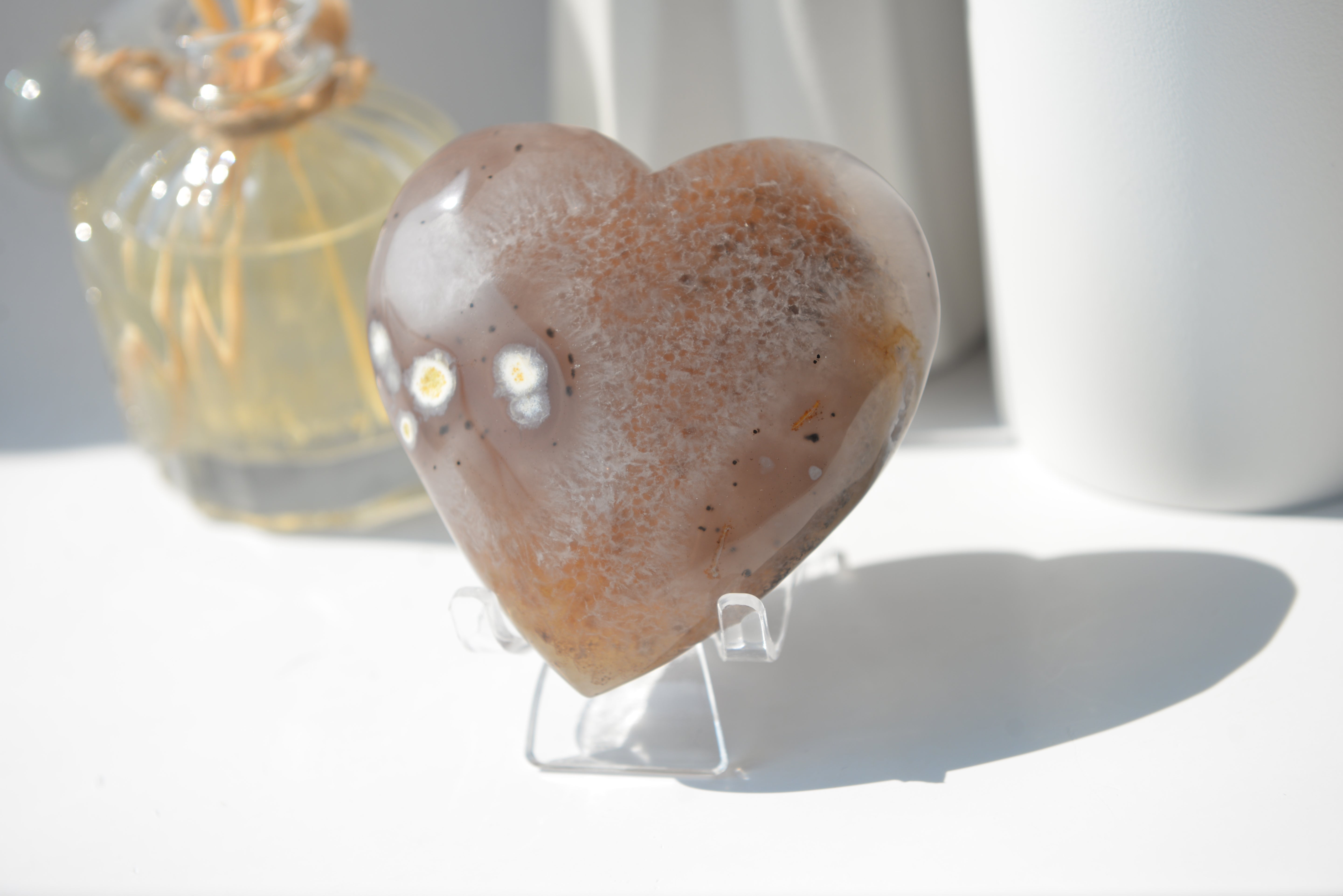 焦糖色瑪瑙晶洞心 Caramel Agate Geode Heart