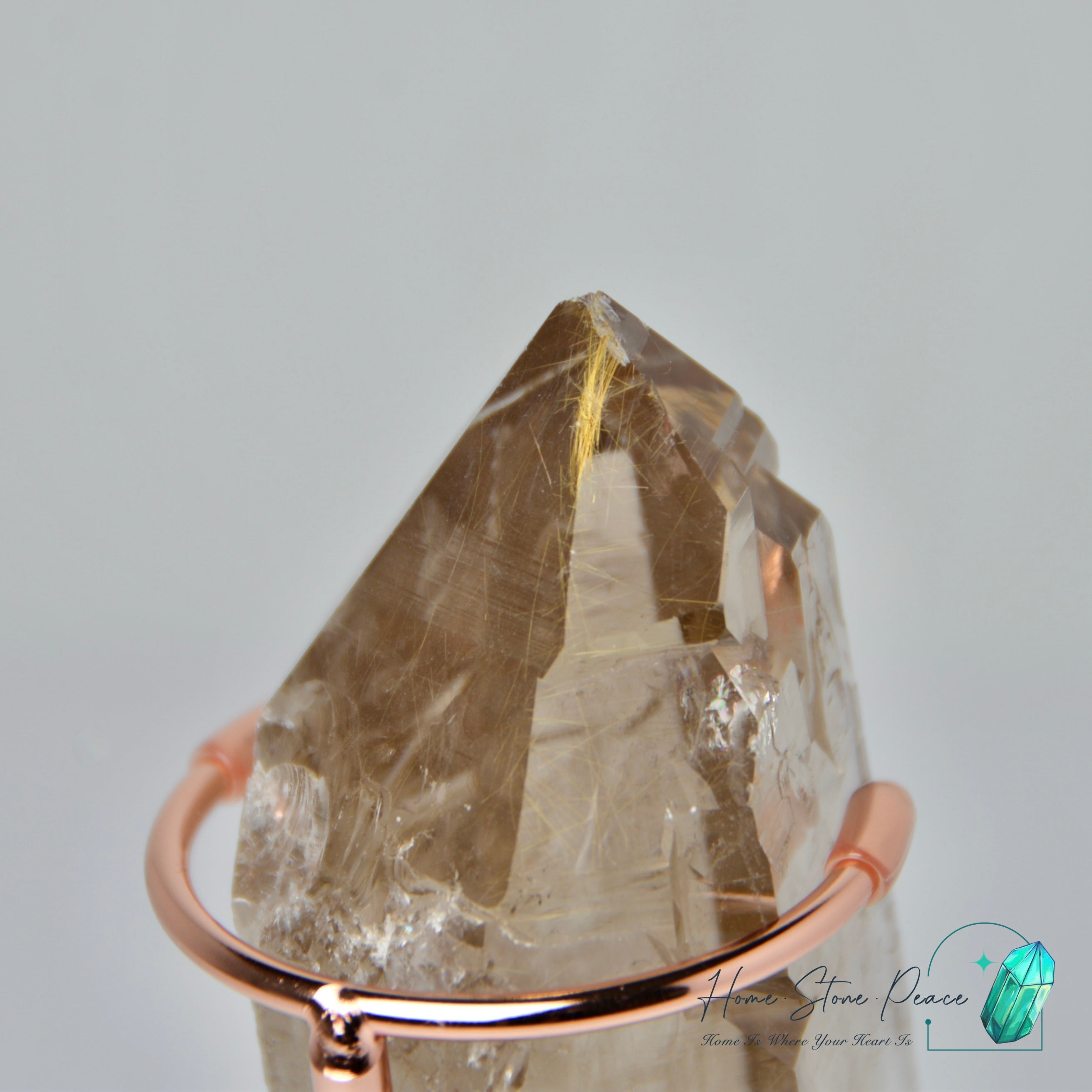 茶晶金髮晶共生 Smoky Quartz with Gold Rutile