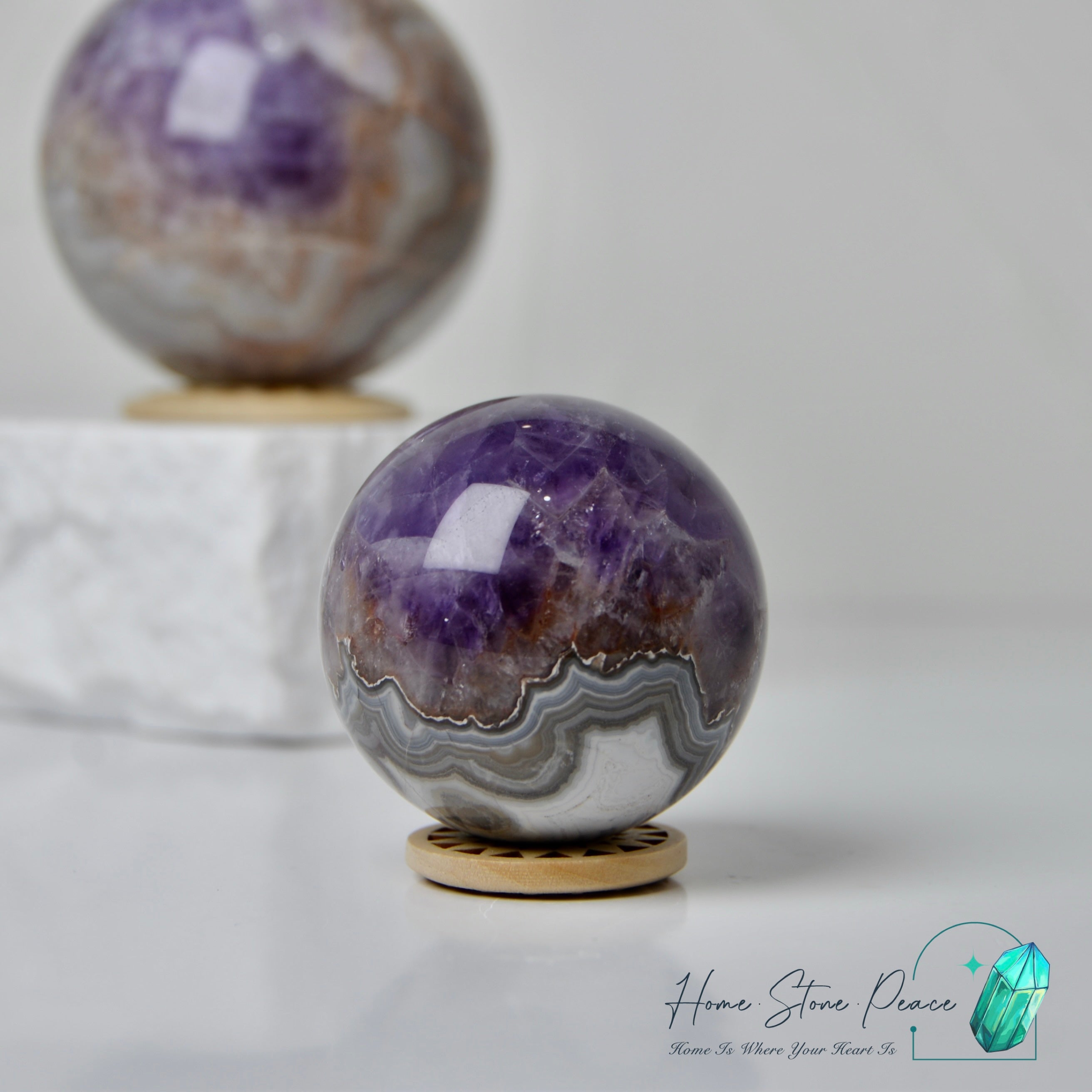 紫水晶瑪瑙球 Amethyst Agate Sphere