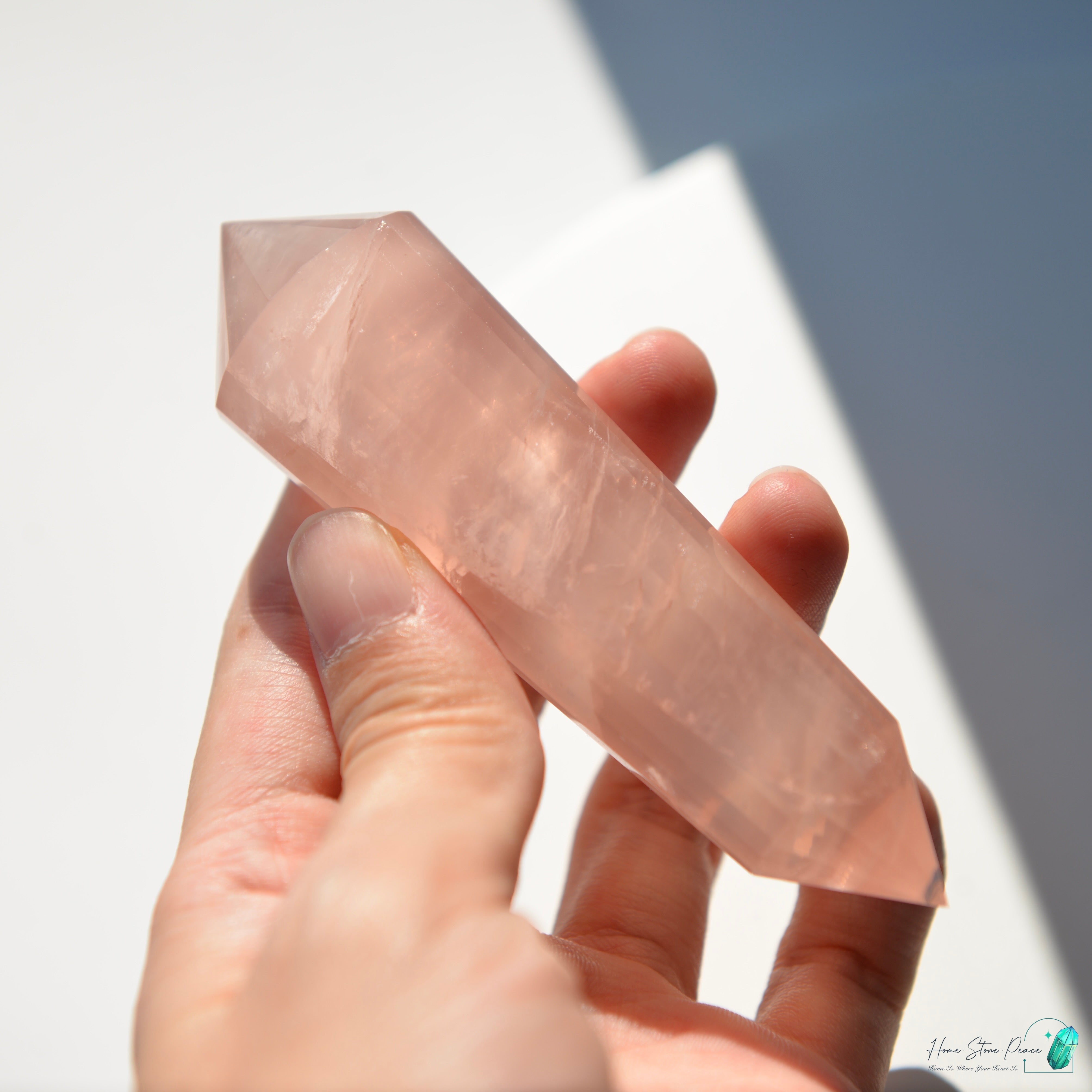 純手工沃格爾粉晶 (24面)Handcrafted Rose Quartz Vogel Cut (24 sides)