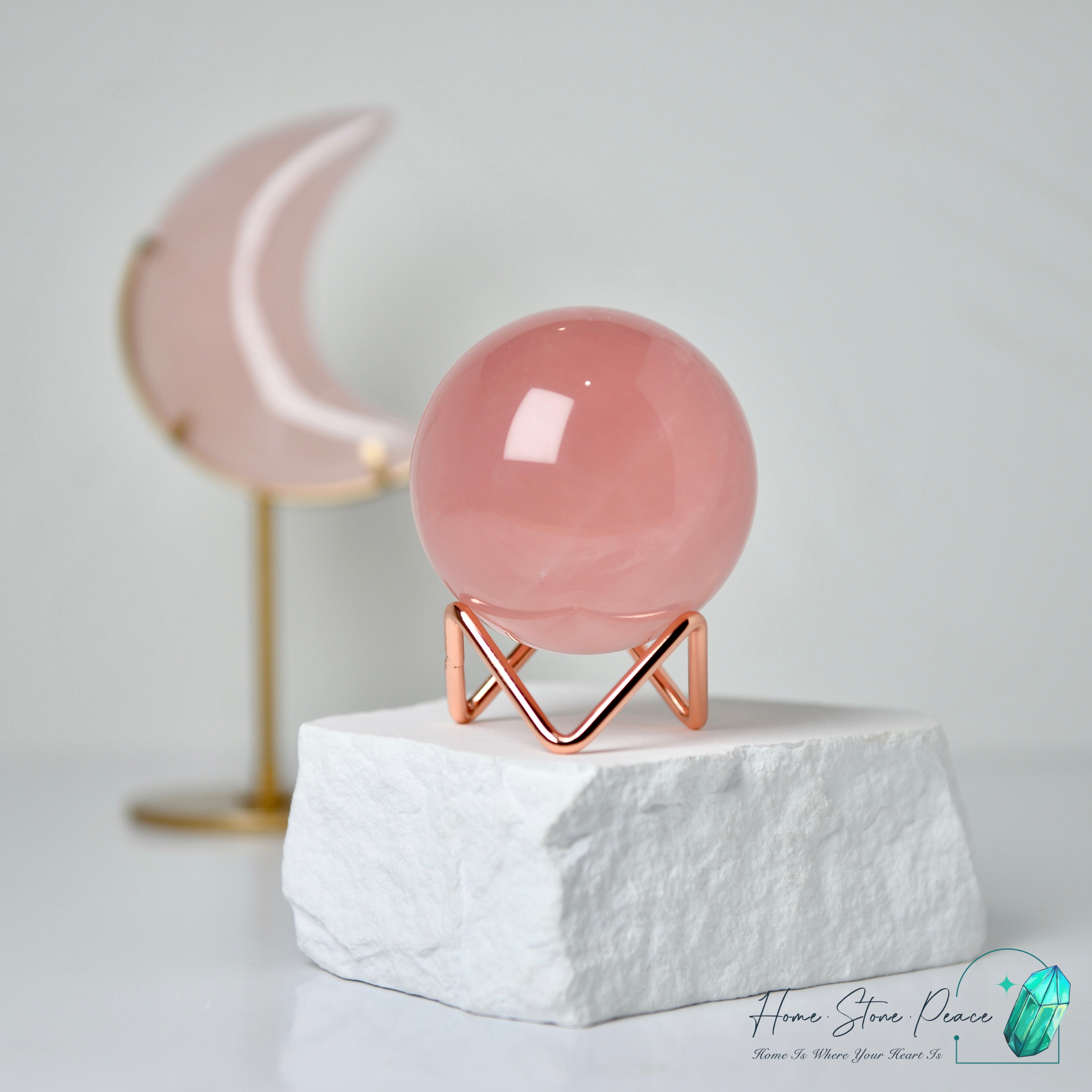 高品質莫桑比克粉紅水晶球 Premium Mozambique Rose Quartz Sphere