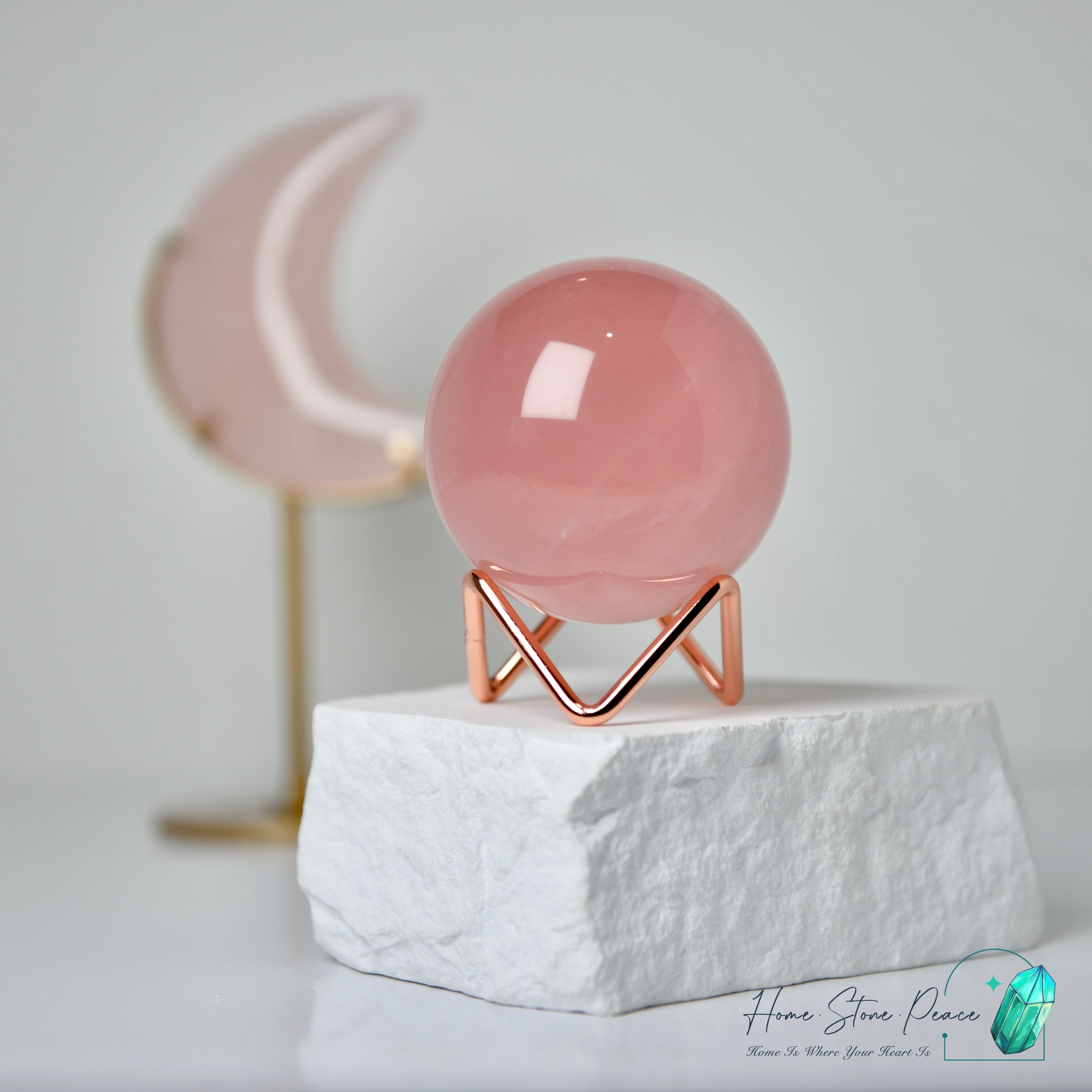 高品質莫桑比克粉紅水晶球 Premium Mozambique Rose Quartz Sphere