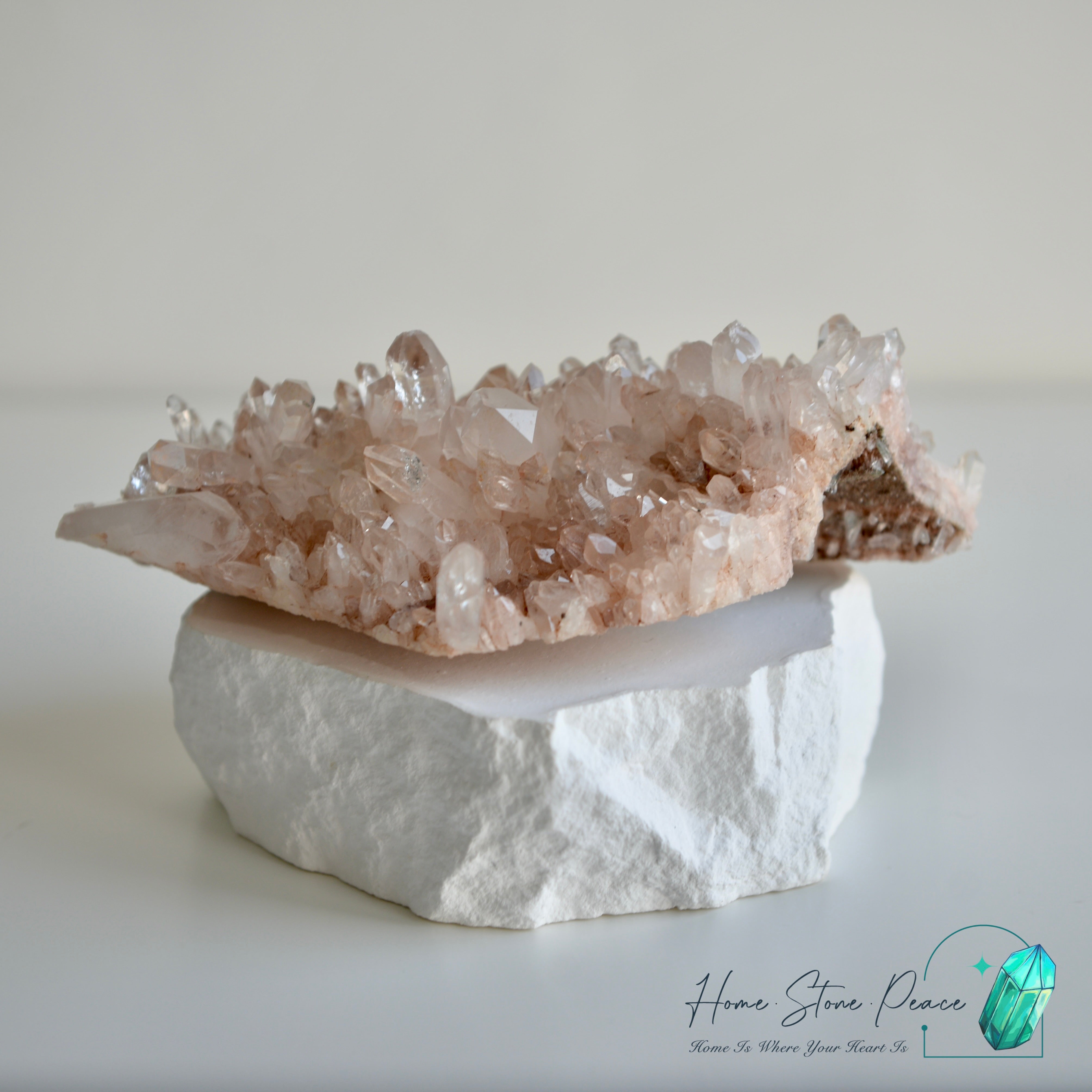 哥倫比亞粉紅雷姆利亞水晶簇 Columbian Pink Lemurian Quartz Cluster