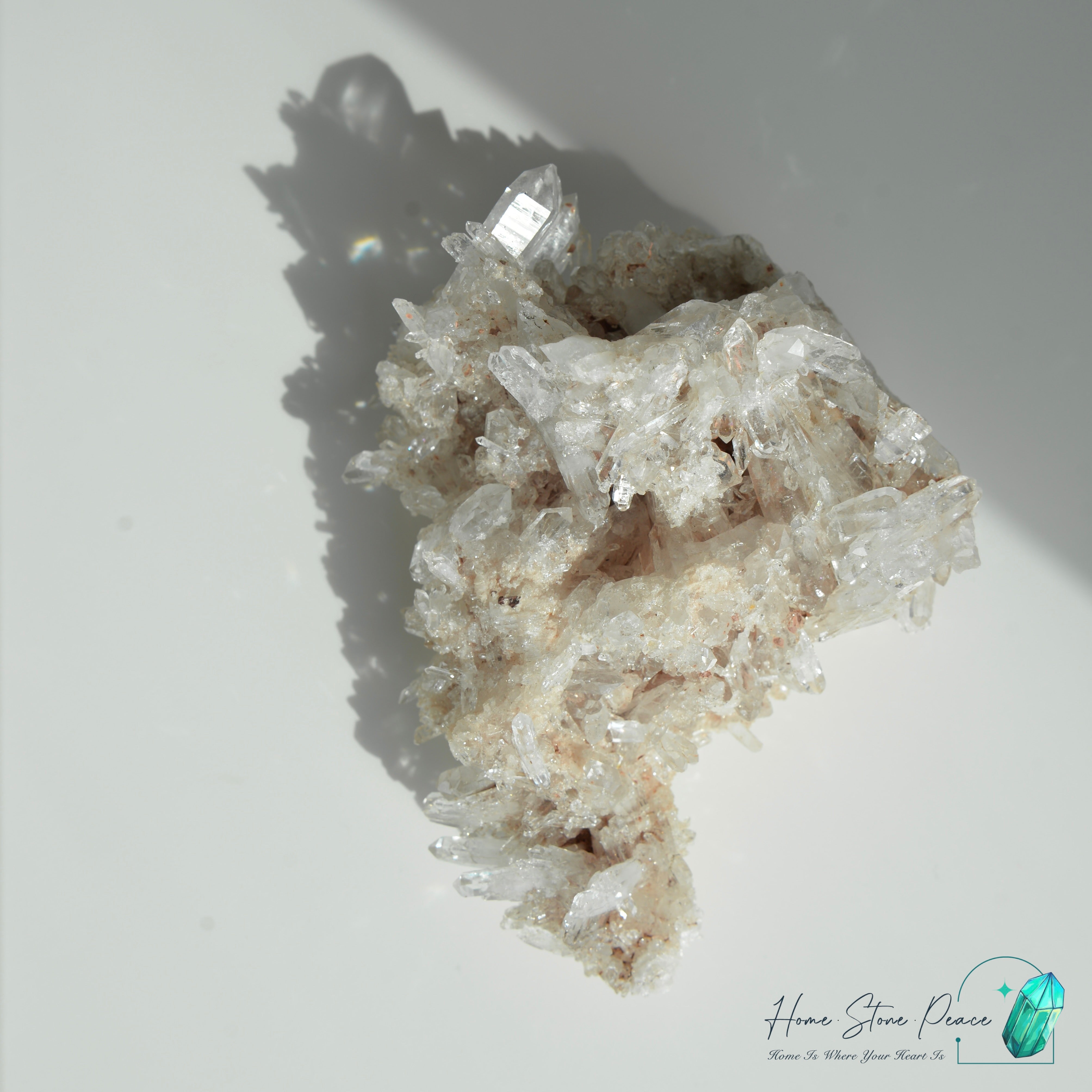哥倫比亞粉紅雷姆利亞縫合水晶簇 Columbian Pink Lemurian Quartz Cluster with Faden Quartz