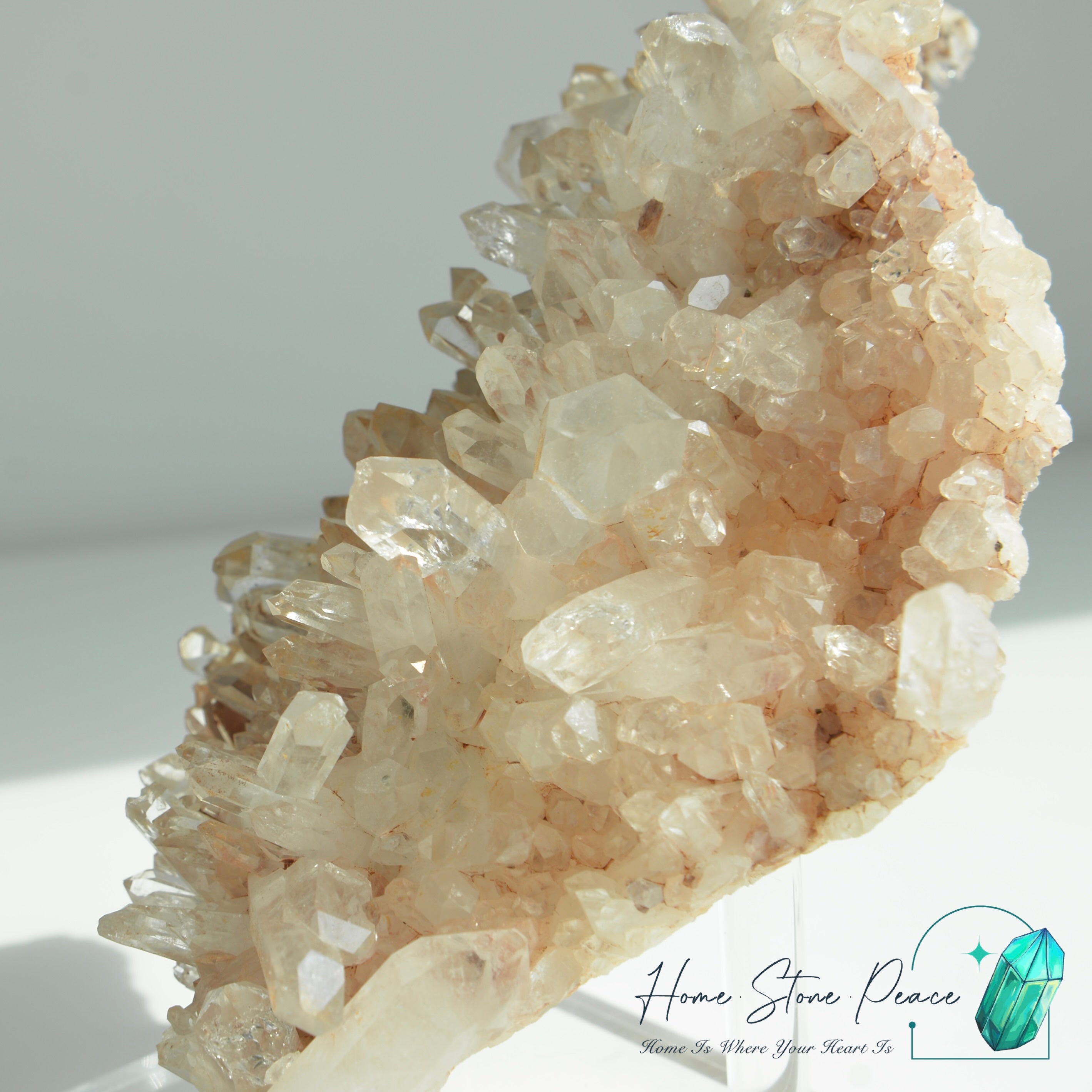 哥倫比亞粉紅雷姆利亞水晶簇 Columbian Pink Lemurian Quartz Cluster