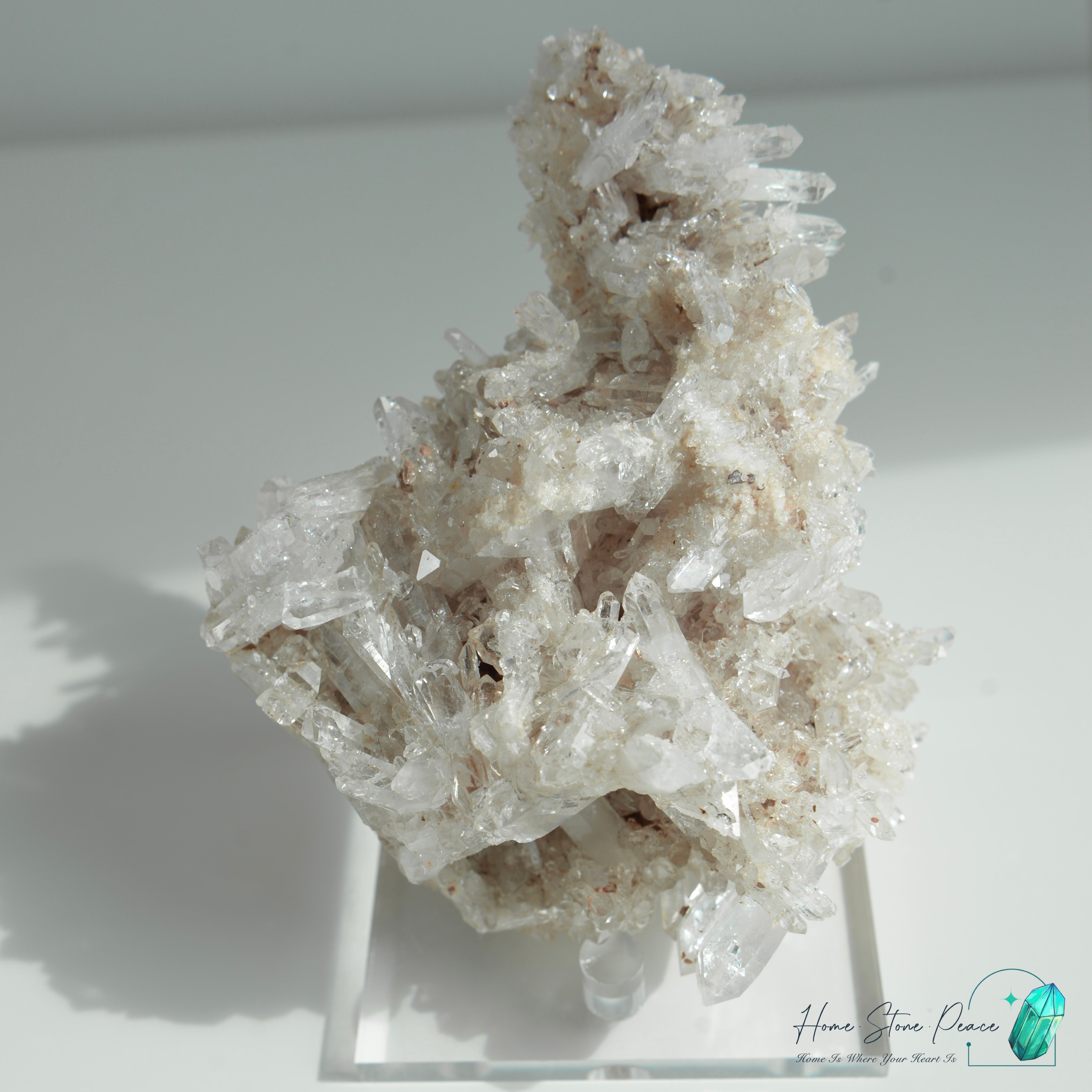 哥倫比亞粉紅雷姆利亞縫合水晶簇 Columbian Pink Lemurian Quartz Cluster with Faden Quartz