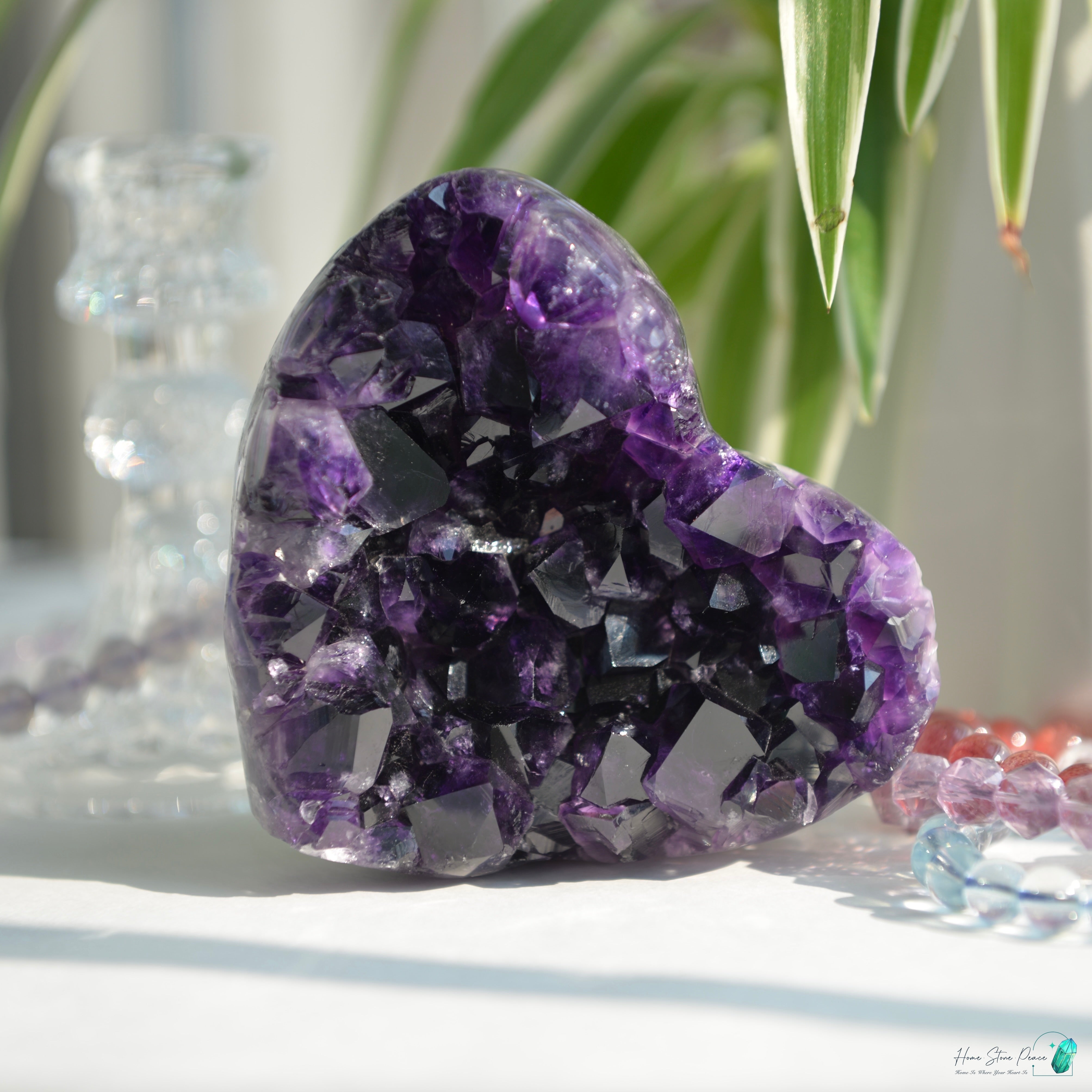 深紫水晶簇心 Amethyst Cluster Heart