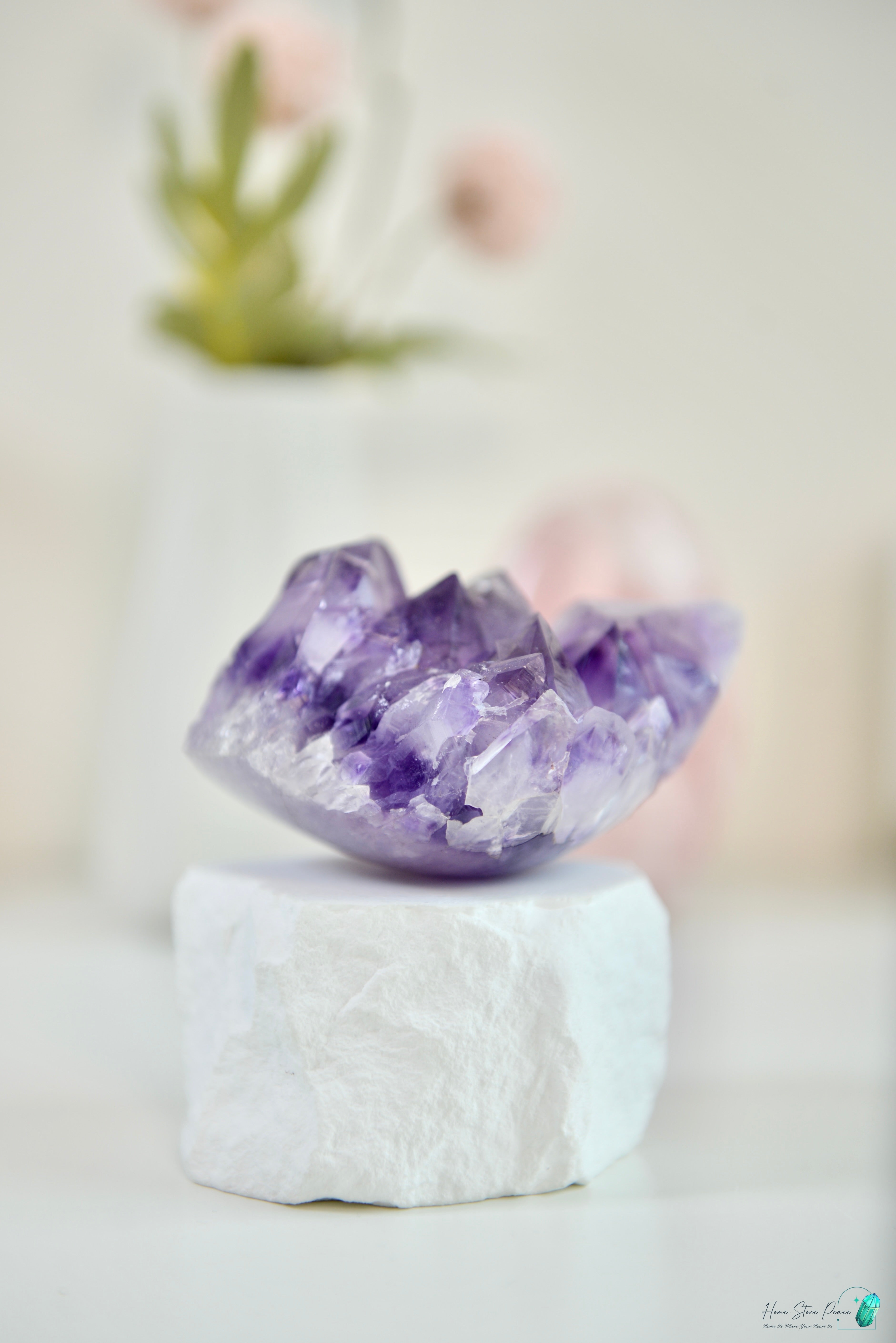 巴西半打磨紫水晶簇 Brazilian Amethyst Cluster