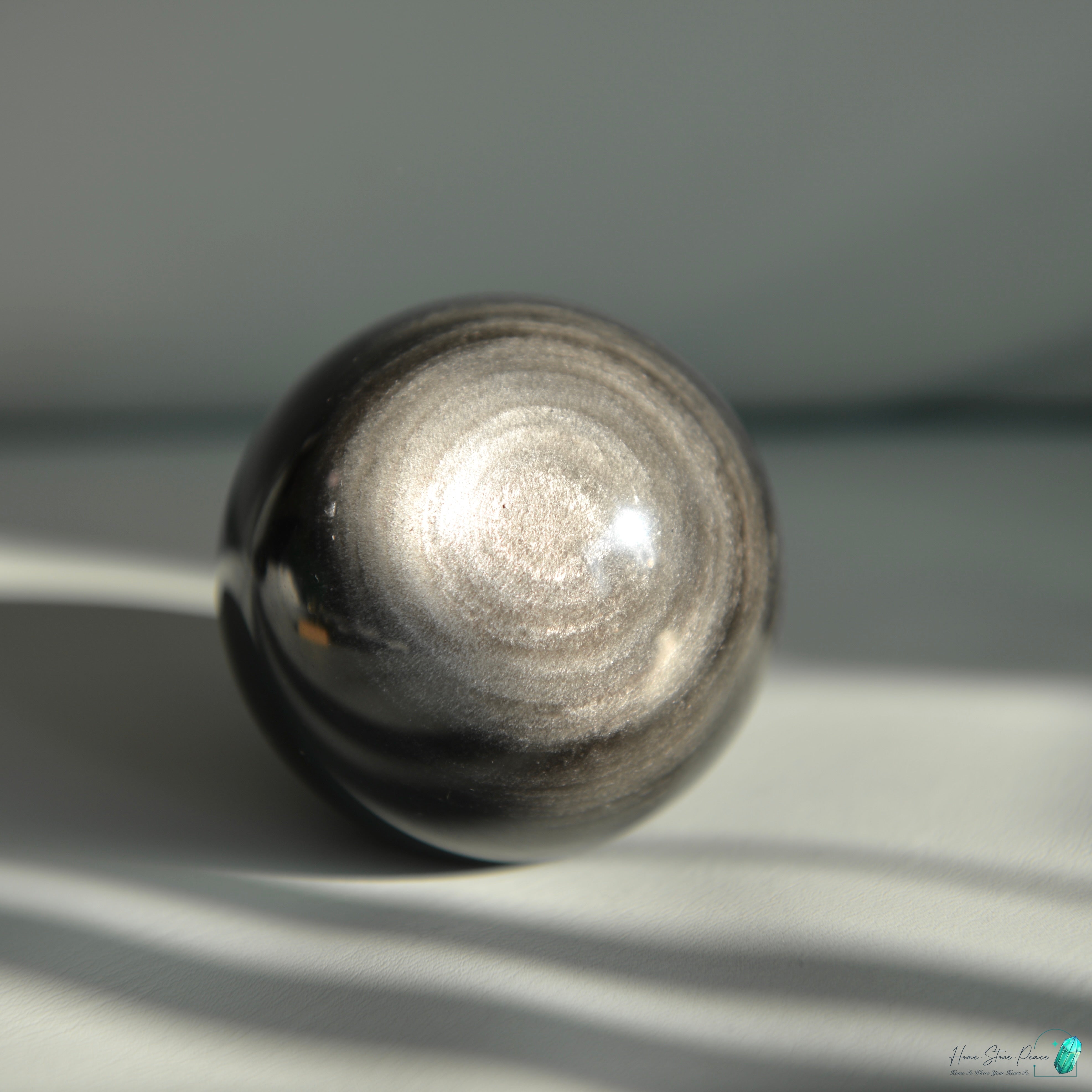 銀曜石球 Silver Sheen Obsidian Sphere