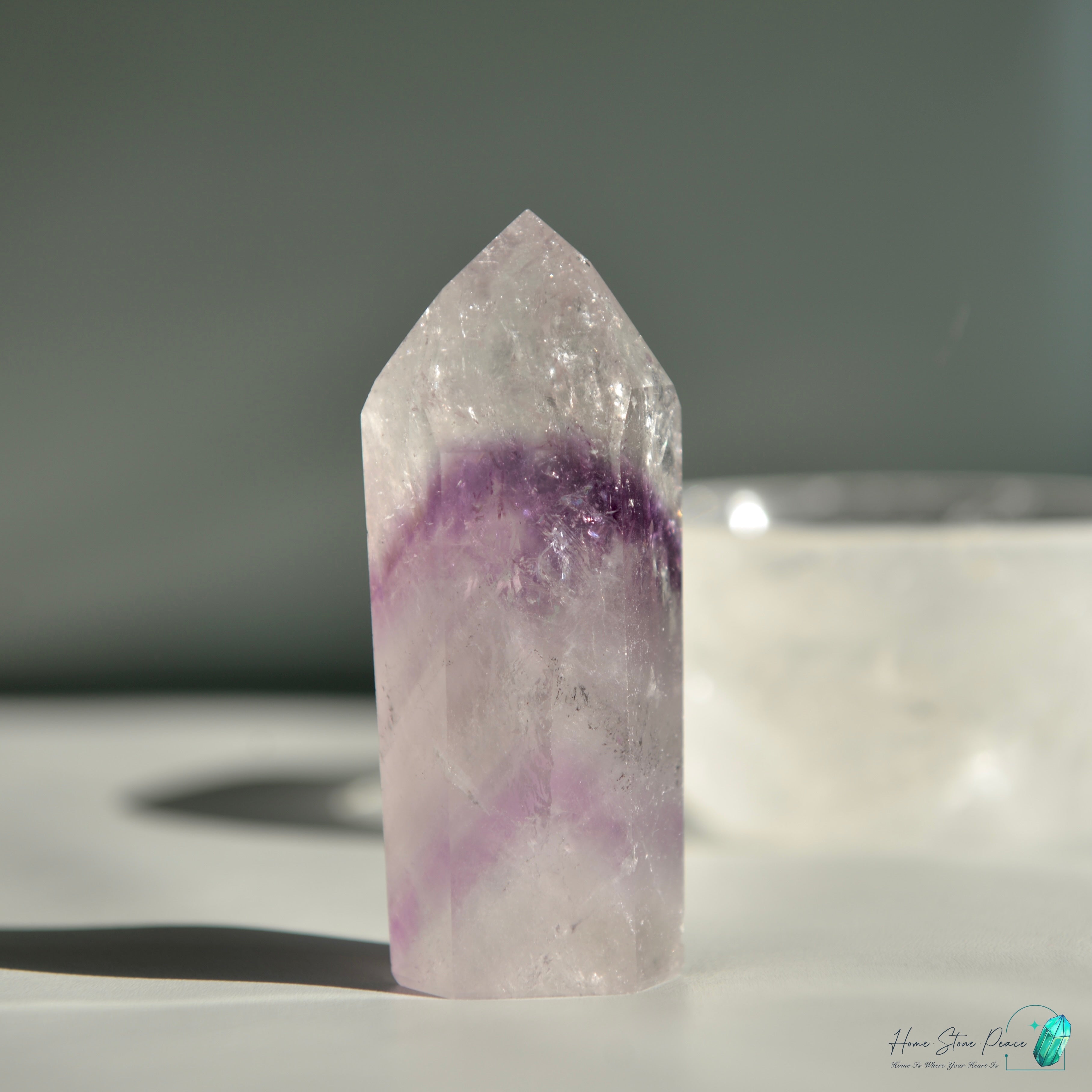 巴西幻影彩虹紫水晶柱 Brazilian Amethyst Phantom Tower with Rainbow