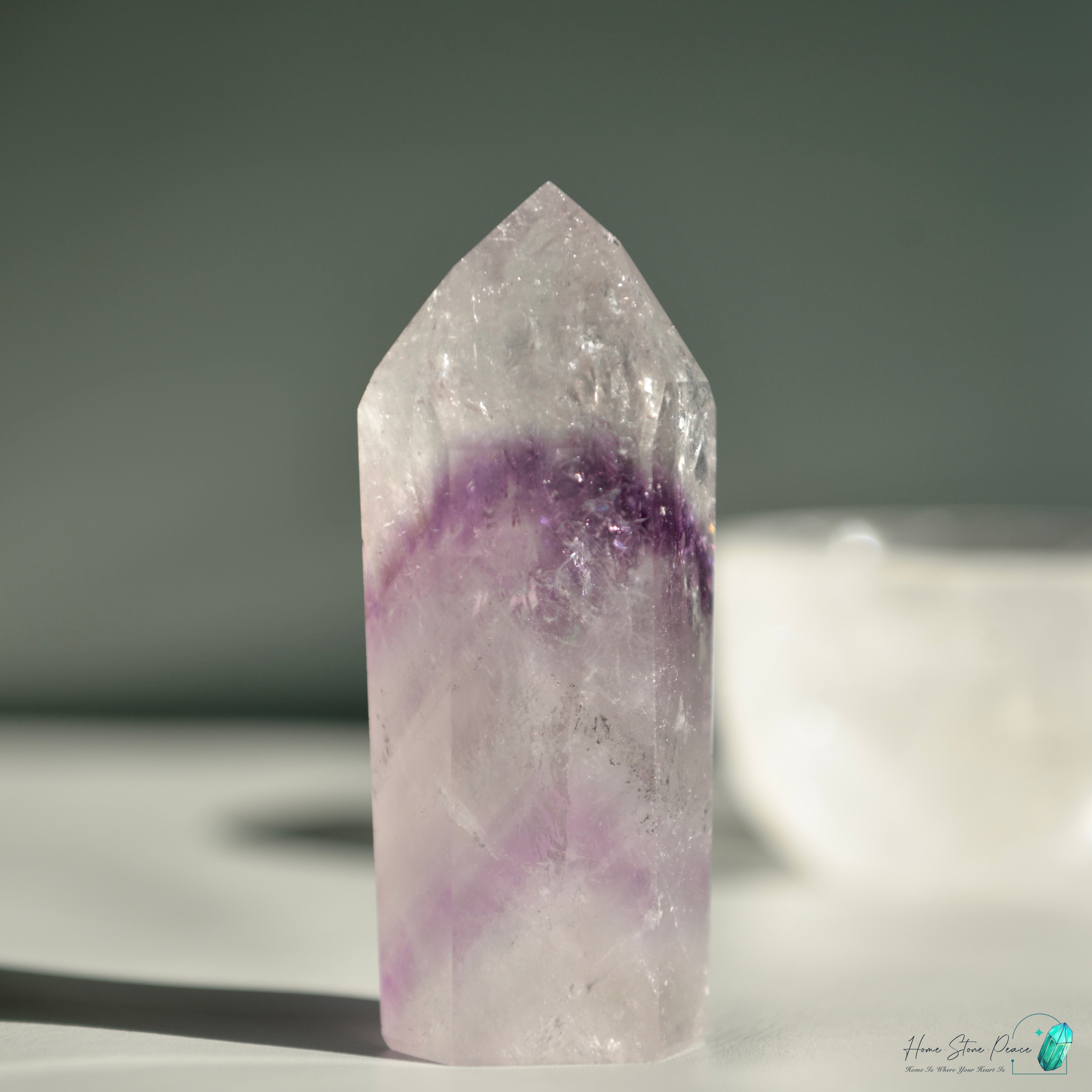 巴西幻影彩虹紫水晶柱 Brazilian Amethyst Phantom Tower with Rainbow