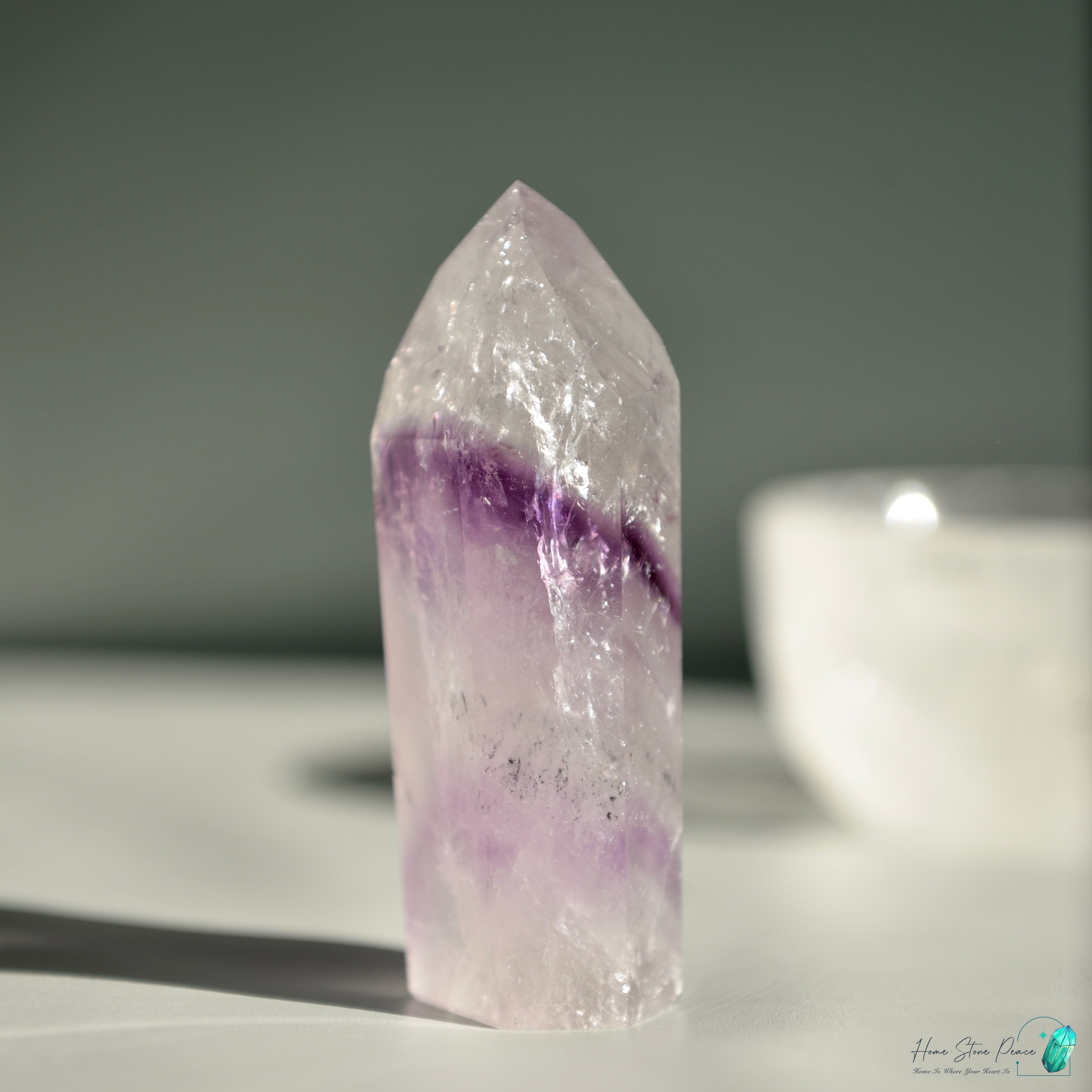 巴西幻影彩虹紫水晶柱 Brazilian Amethyst Phantom Tower with Rainbow