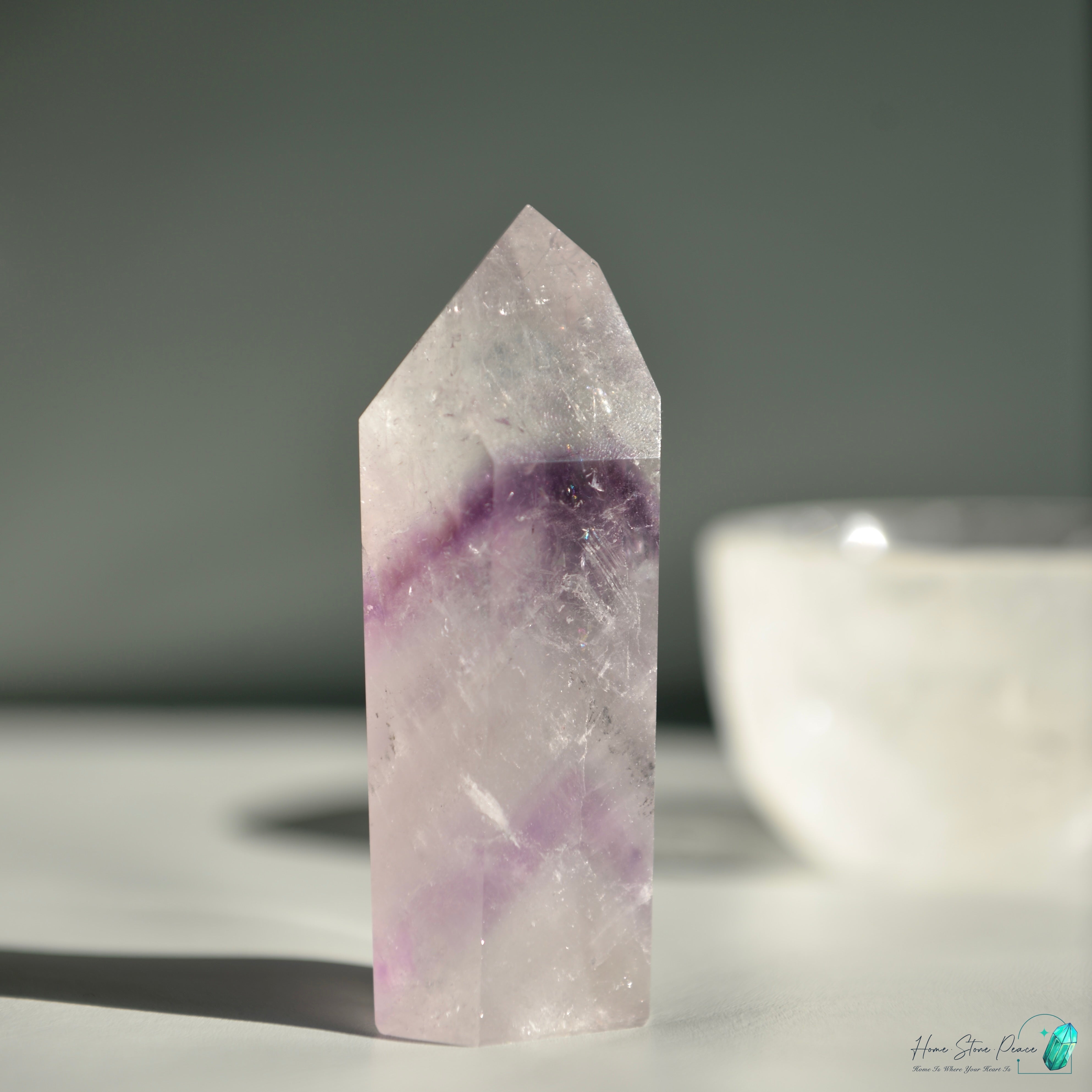 巴西幻影彩虹紫水晶柱 Brazilian Amethyst Phantom Tower with Rainbow