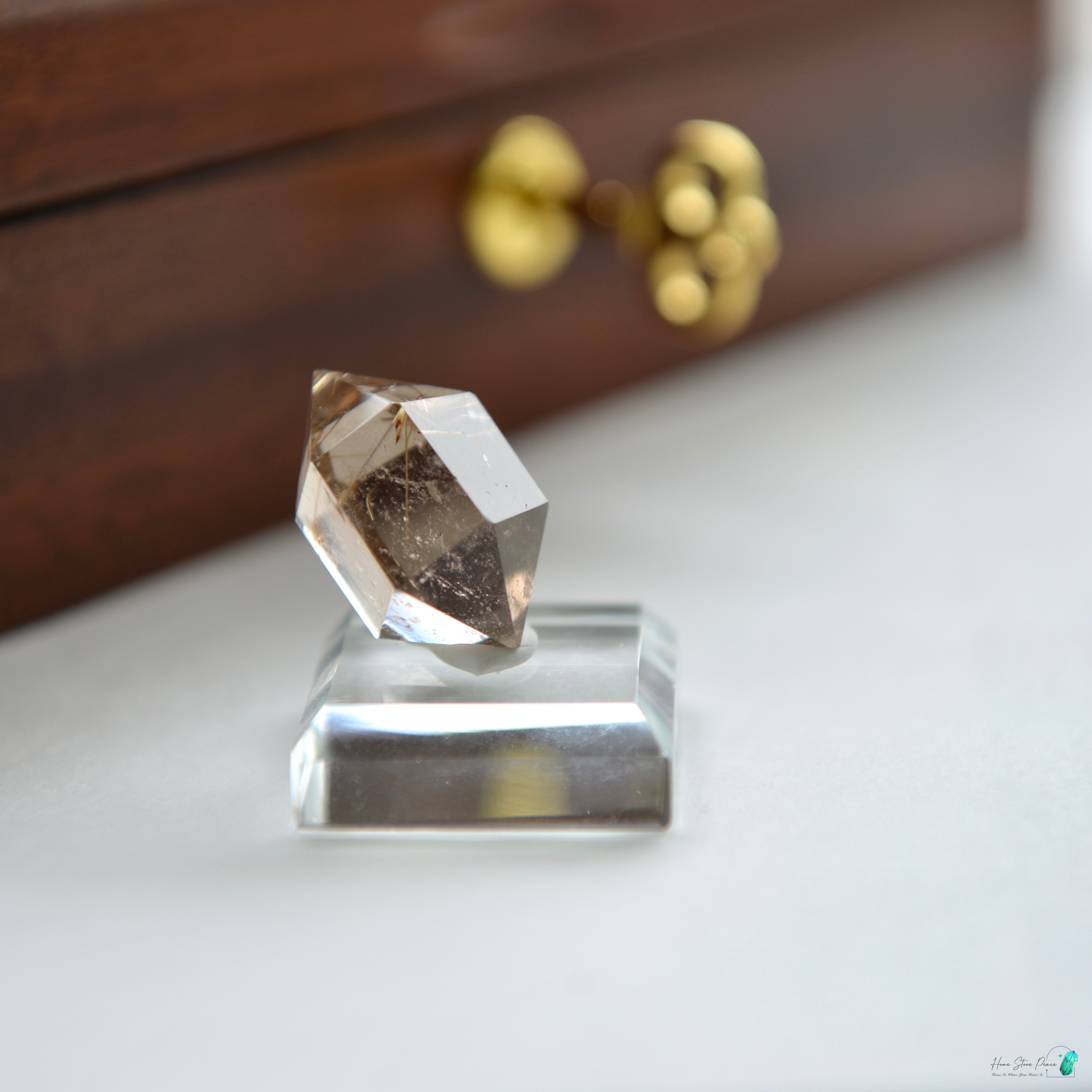 巴西雙尖金髮水晶 Brazilian Double Terminated Gold Rutilated Quartz
