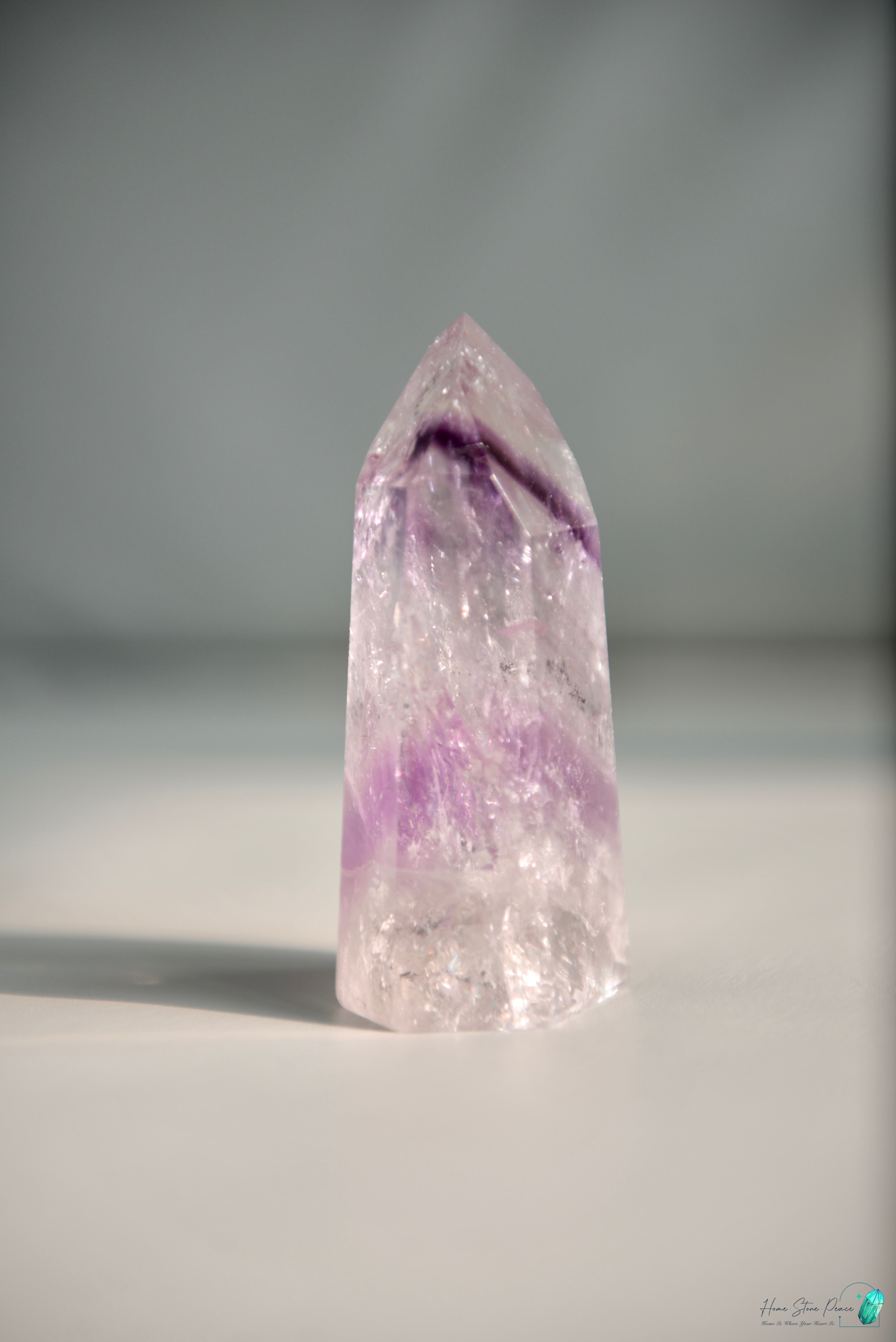 巴西幻影彩虹紫水晶柱 Brazilian Amethyst Phantom Tower with Rainbow