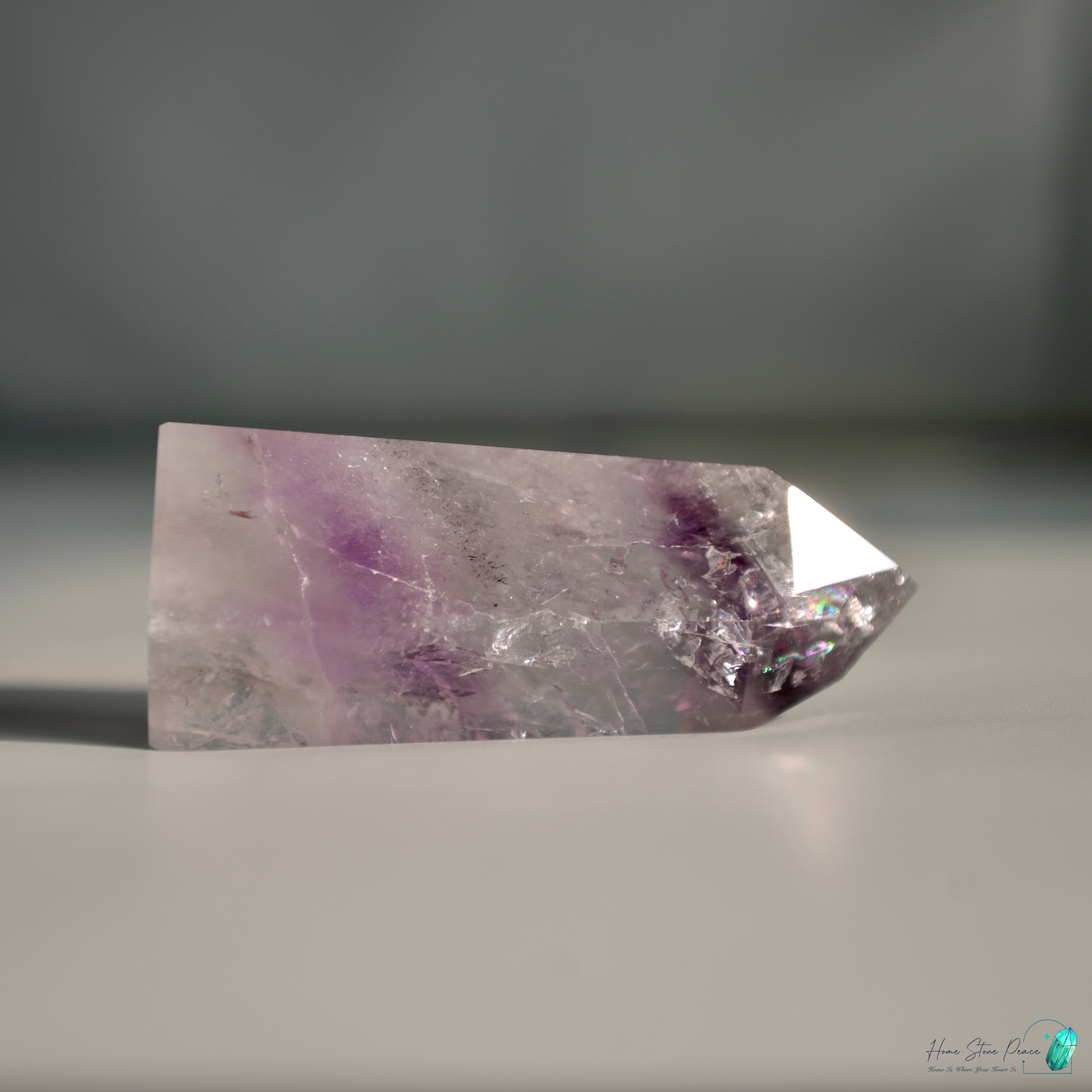 巴西幻影彩虹紫水晶柱 Brazilian Amethyst Phantom Tower with Rainbow