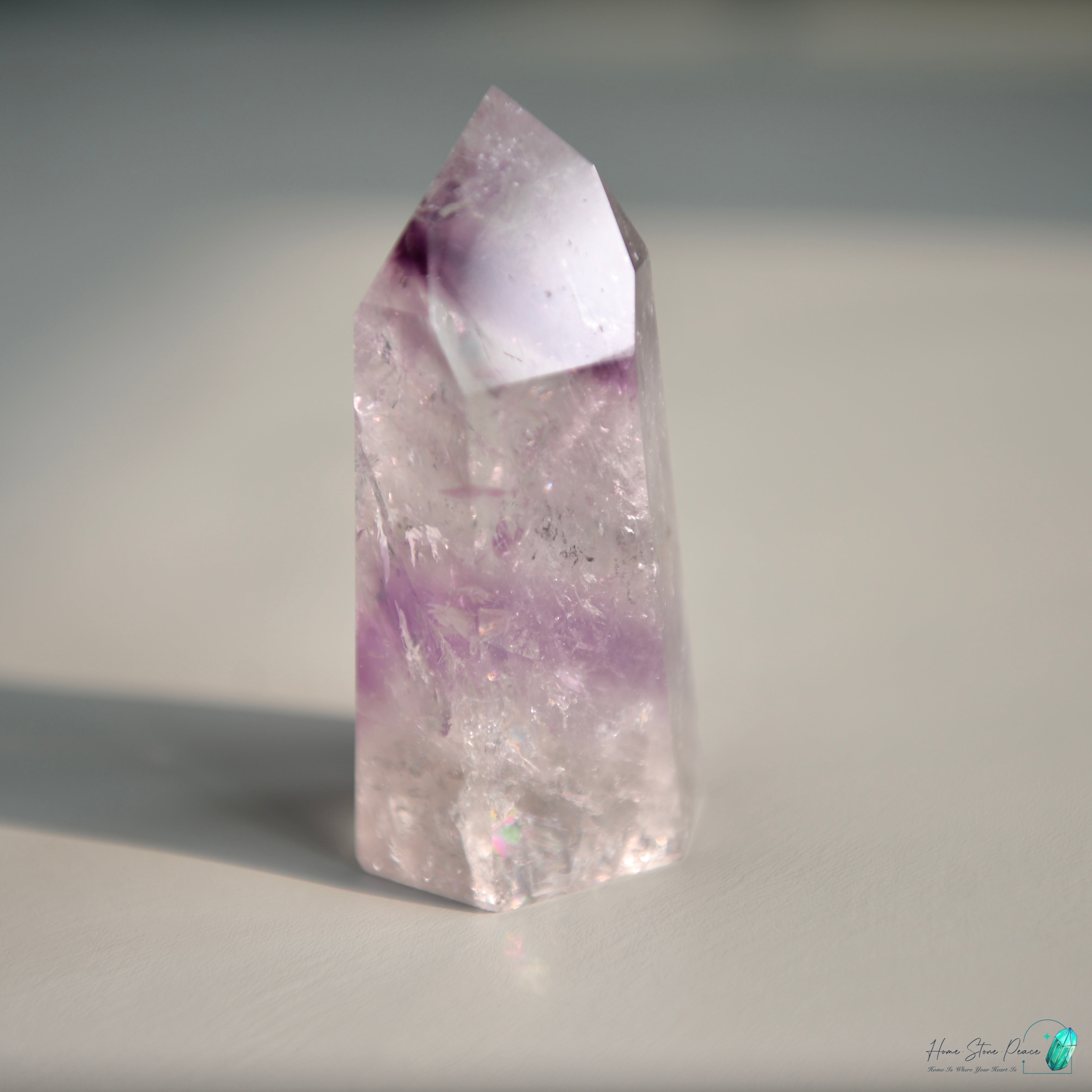 巴西幻影彩虹紫水晶柱 Brazilian Amethyst Phantom Tower with Rainbow