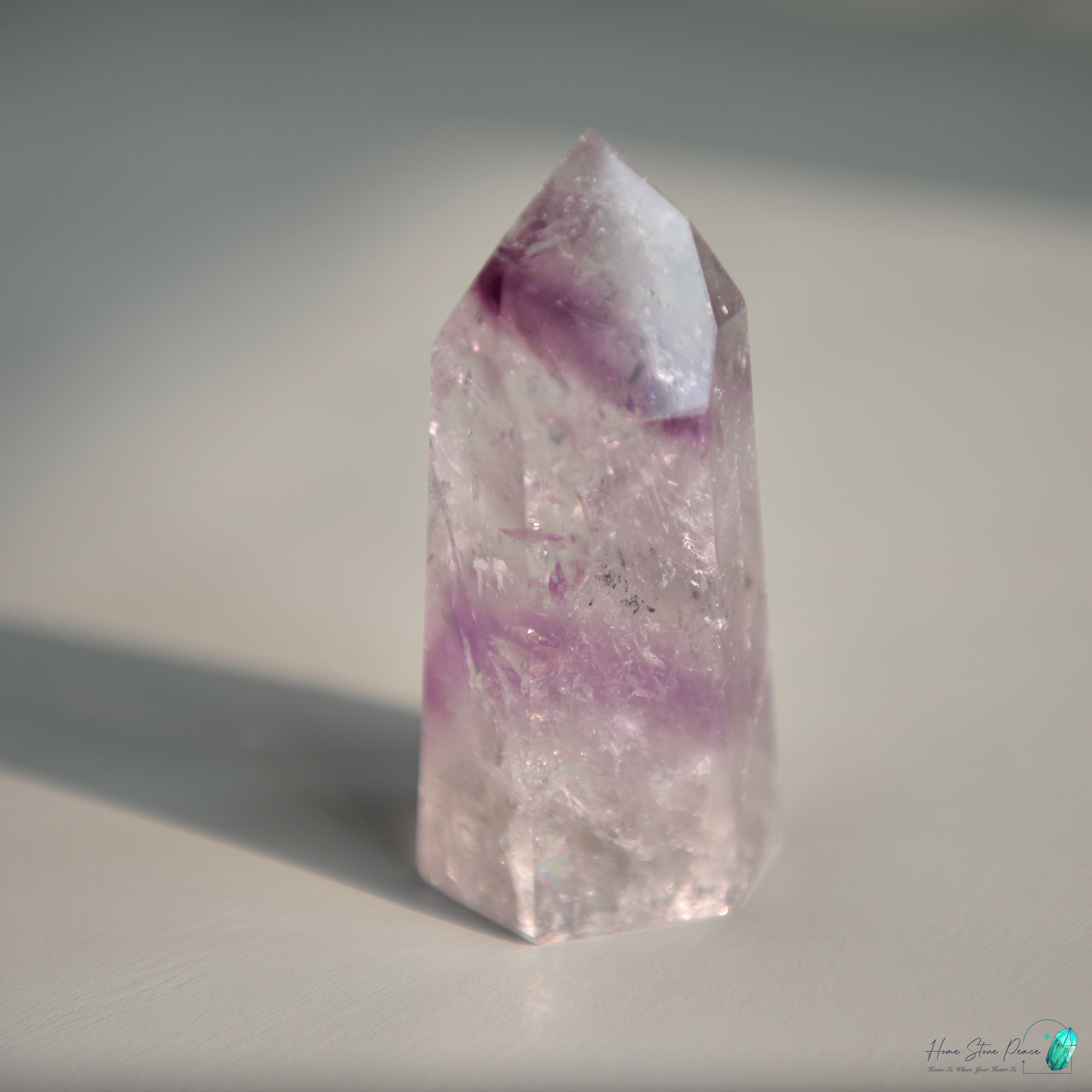 巴西幻影彩虹紫水晶柱 Brazilian Amethyst Phantom Tower with Rainbow