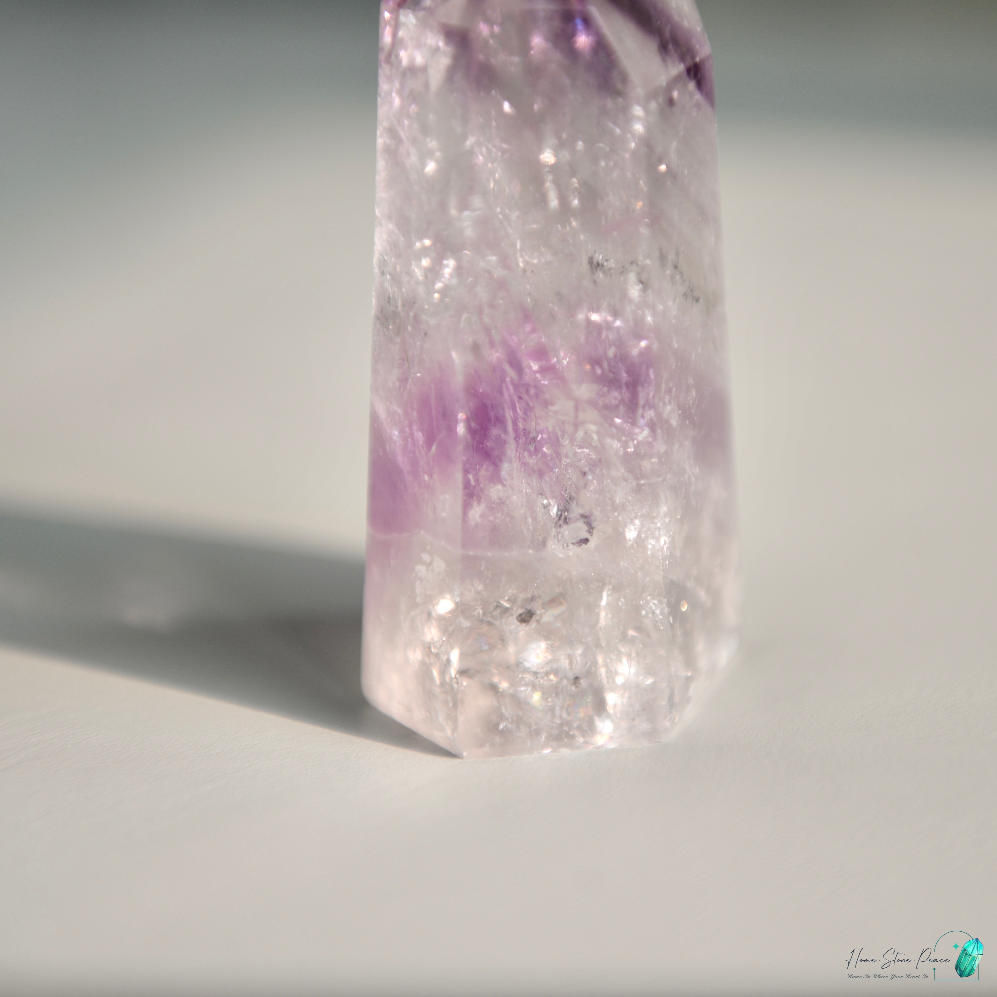 巴西幻影彩虹紫水晶柱 Brazilian Amethyst Phantom Tower with Rainbow