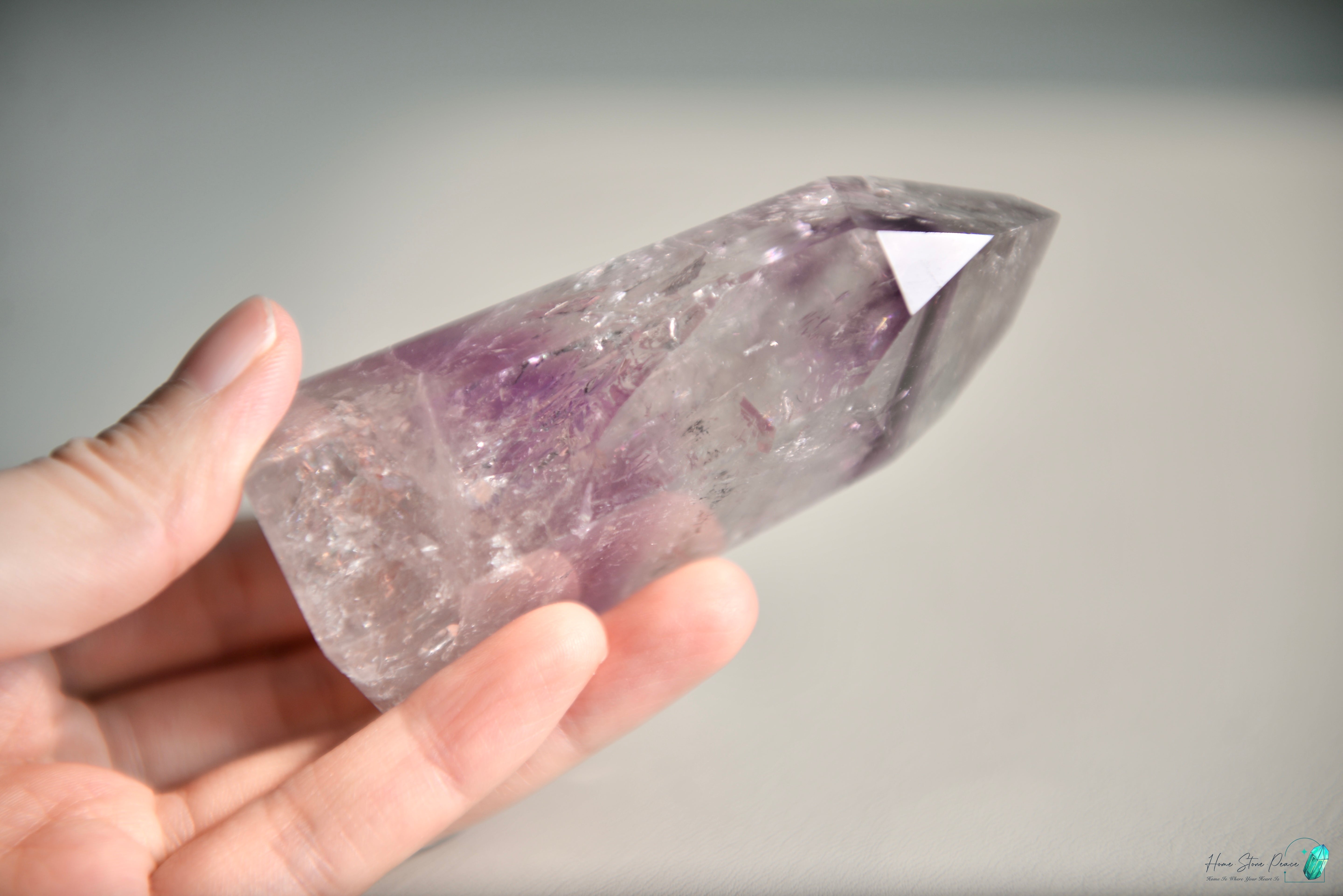 巴西幻影彩虹紫水晶柱 Brazilian Amethyst Phantom Tower with Rainbow