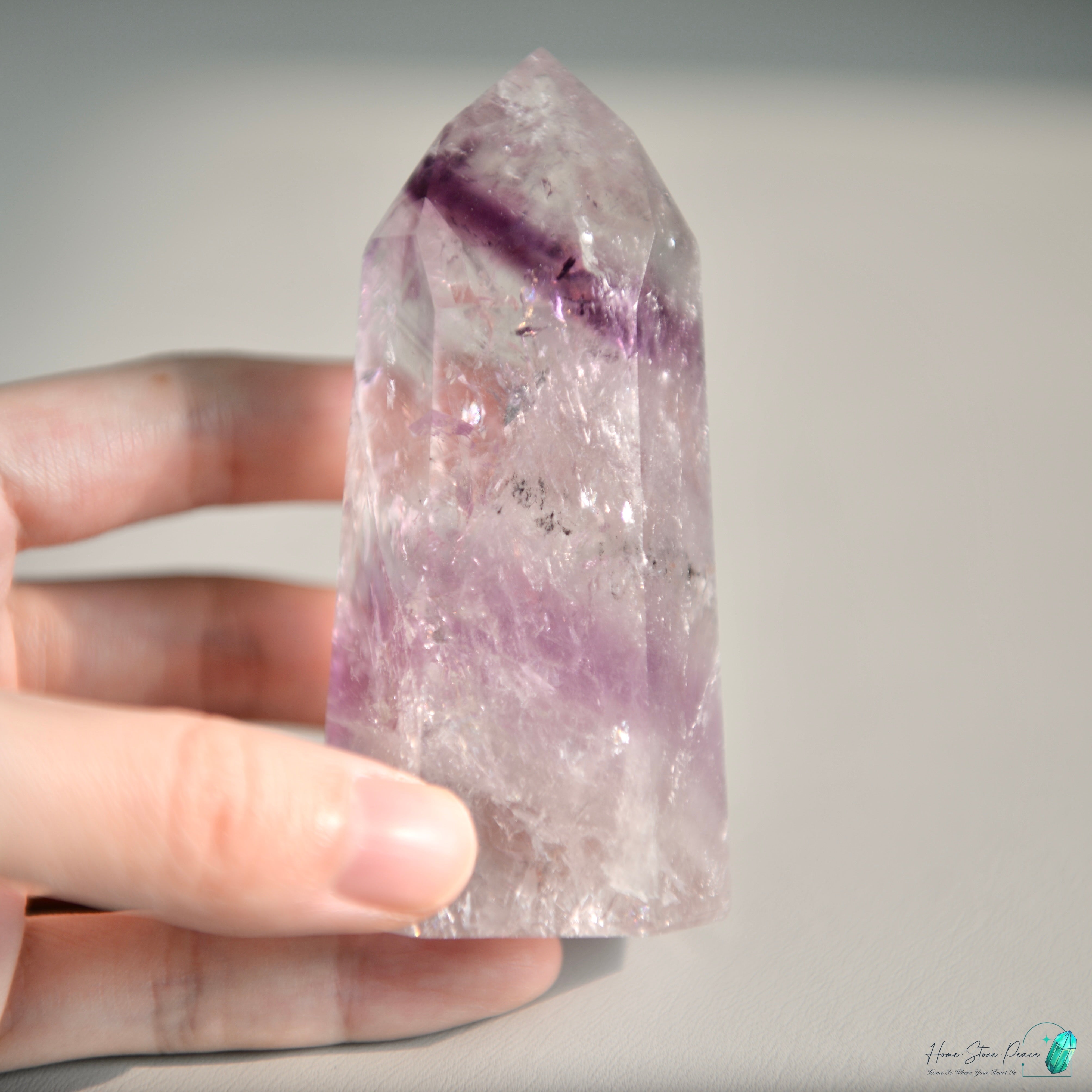 巴西幻影彩虹紫水晶柱 Brazilian Amethyst Phantom Tower with Rainbow
