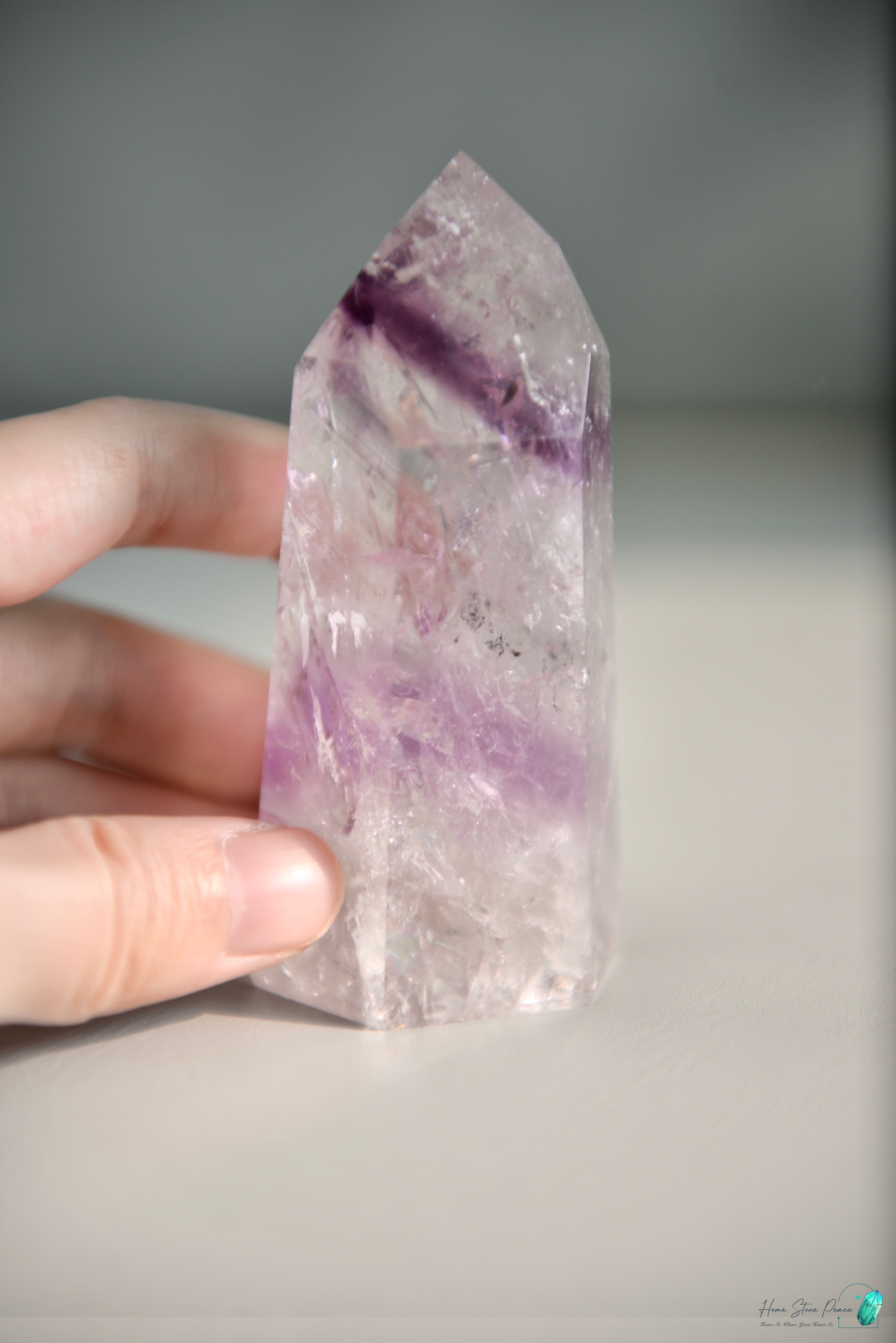 巴西幻影彩虹紫水晶柱 Brazilian Amethyst Phantom Tower with Rainbow